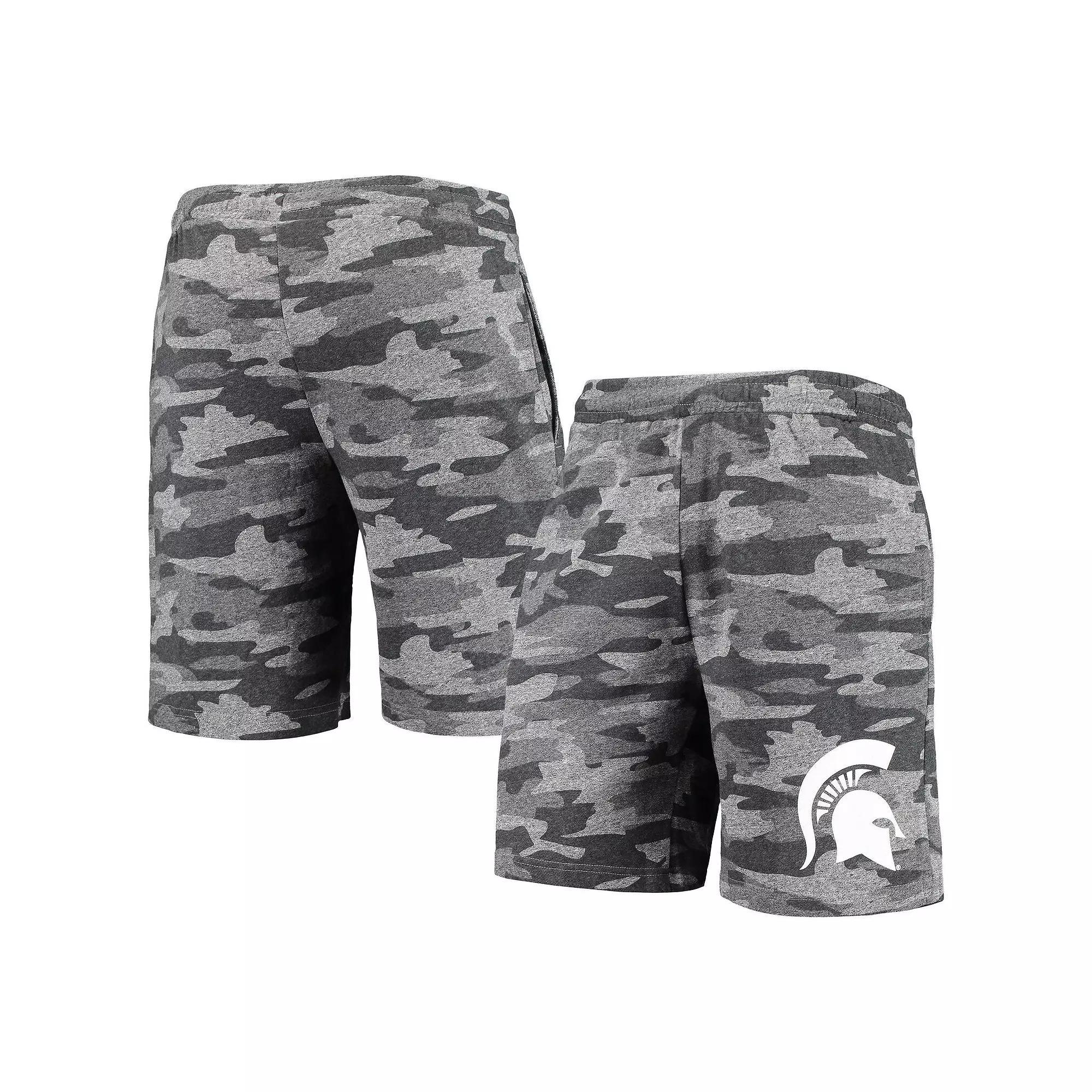 Men's Concepts Sport Charcoal/Gray Michigan State Spartans Camo Backup Terry Jam Lounge Shorts, Size: Small Product Image