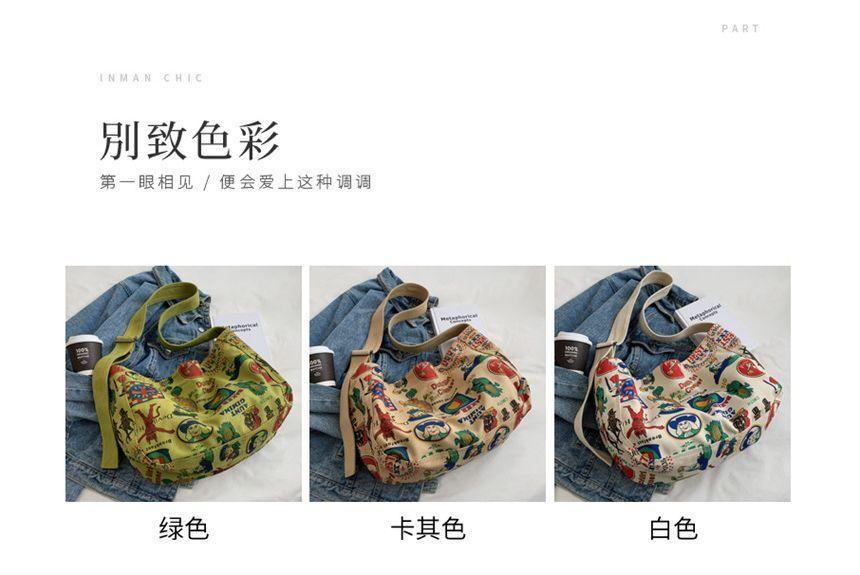 Cartoon Print Canvas Tote Bag Product Image