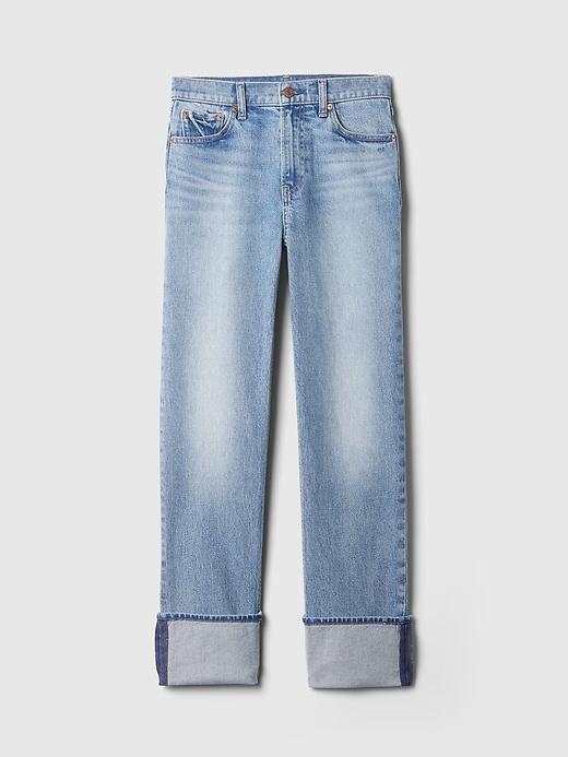 High Rise Cuffed '90s Straight Jeans Product Image