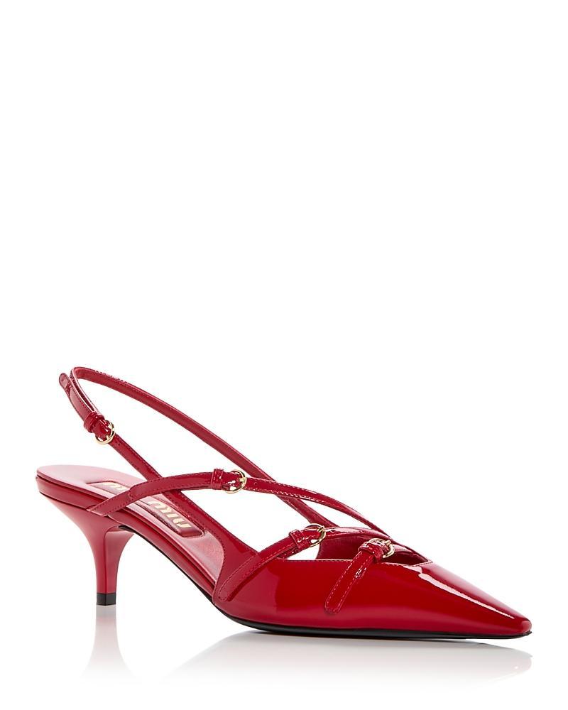 Patent Buckle-Trio Slingback Pumps Product Image
