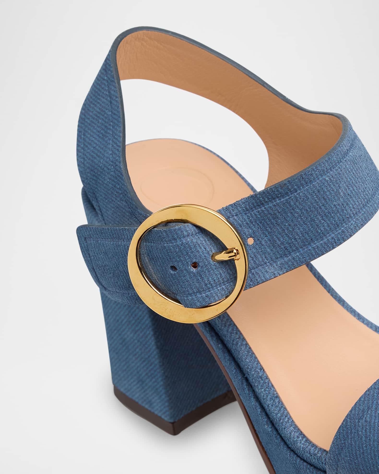Brianne Denim Platform Sandals Product Image