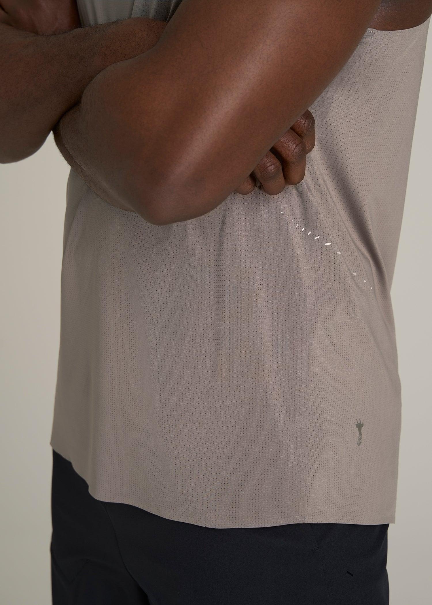 Perforated Training Singlet for Tall Men in Portobello Product Image