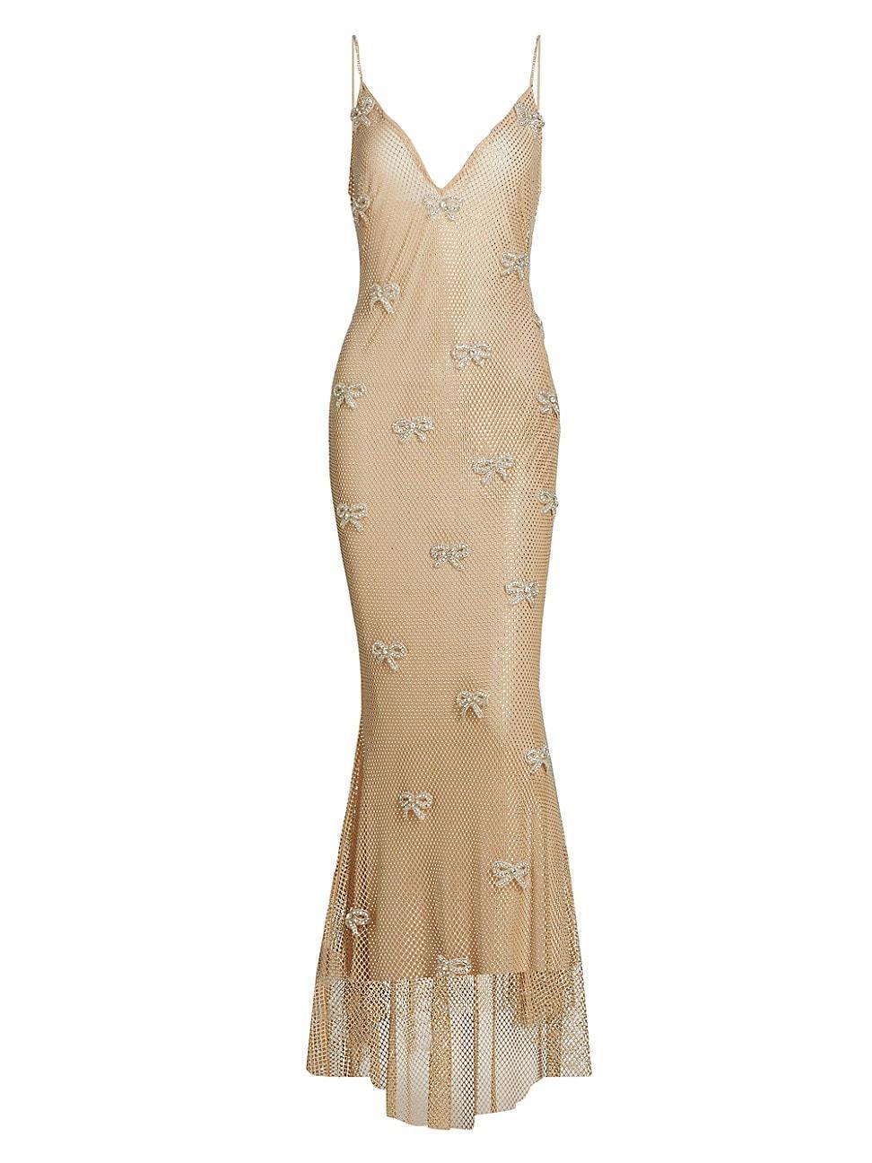 Womens Crystal Lattice Bow Mesh Berisa Maxi Dress Product Image