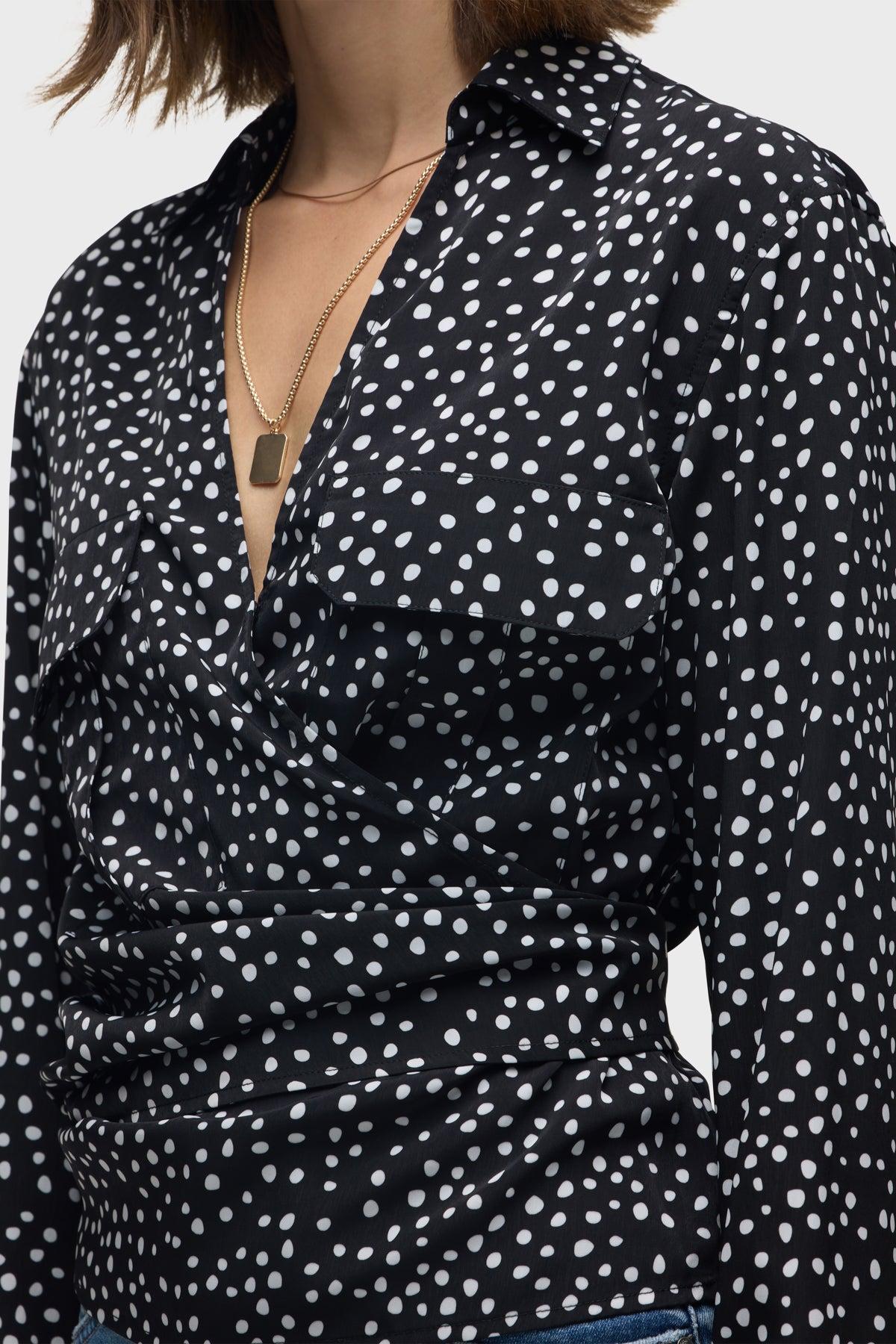 Long Sleeve Wrap Shirt Female Product Image