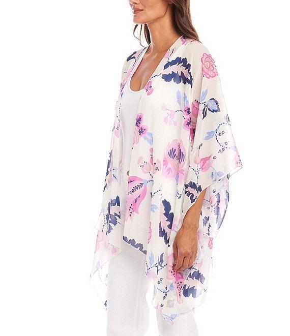 Karen Kane Floral 3/4 Sleeve Open Front Kimono Product Image