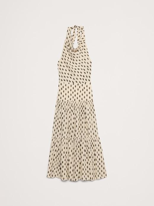 Matte Silk Halter Maxi Dress Product Image