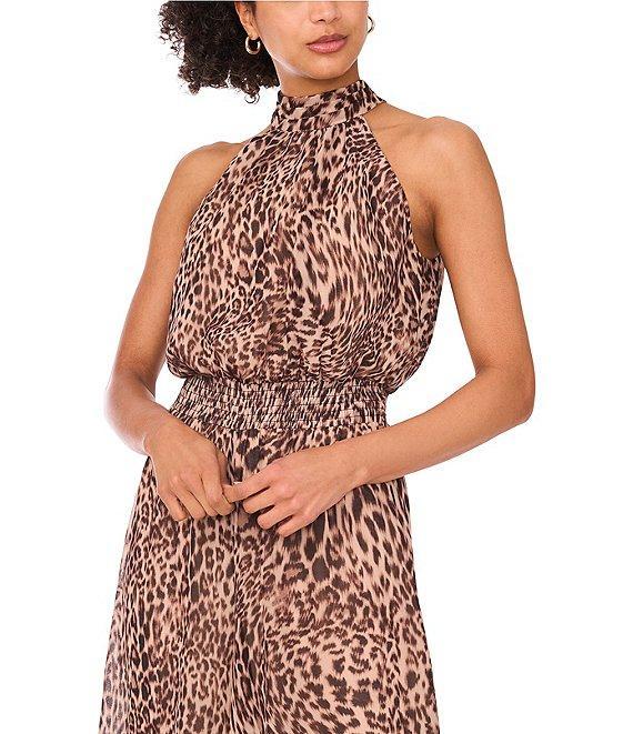 Vince Camuto Chiffon Halter Neck Sleeveless Jumpsuit Product Image
