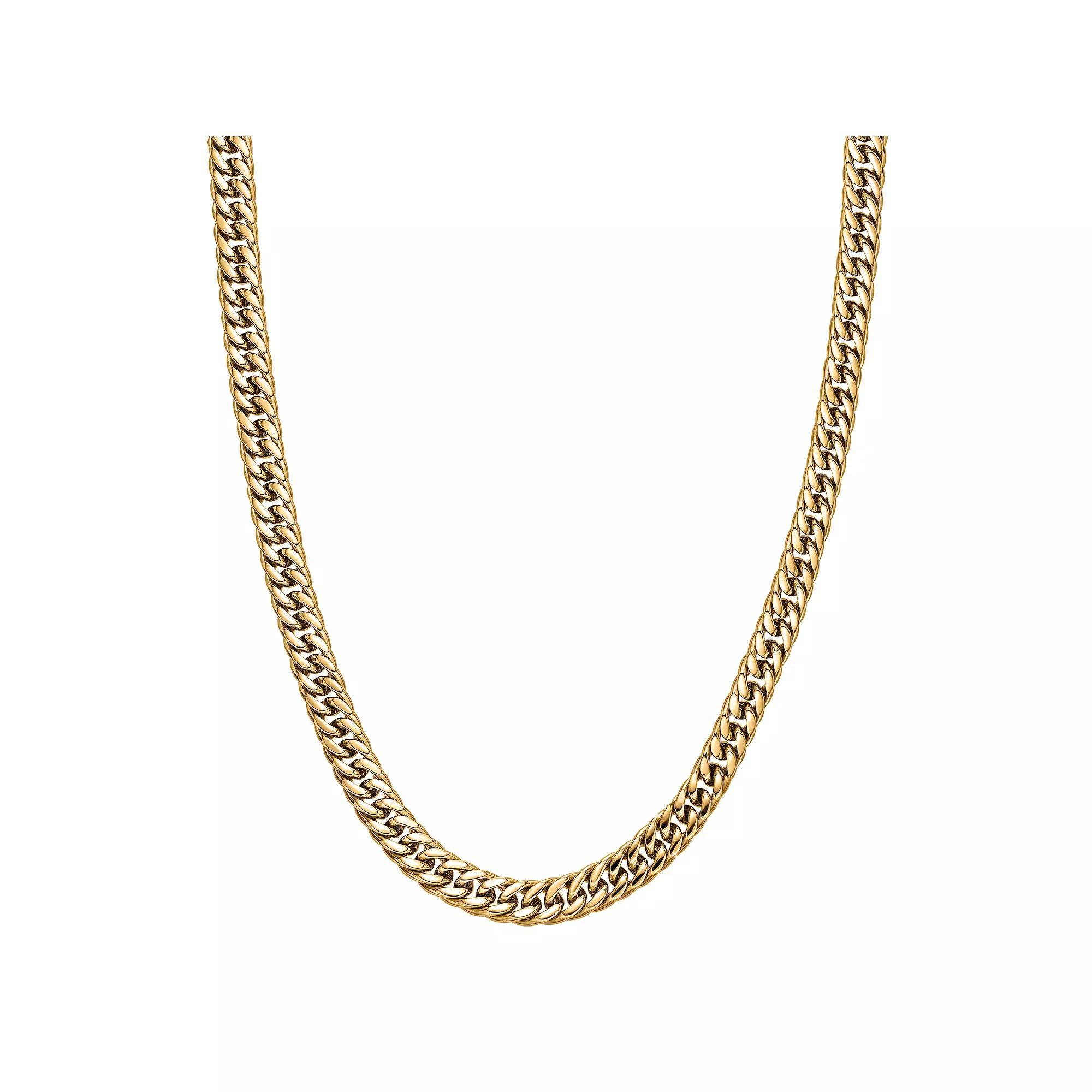 Mens LYNX Stainless Steel 9 mm Gourmet Chain Necklace Product Image