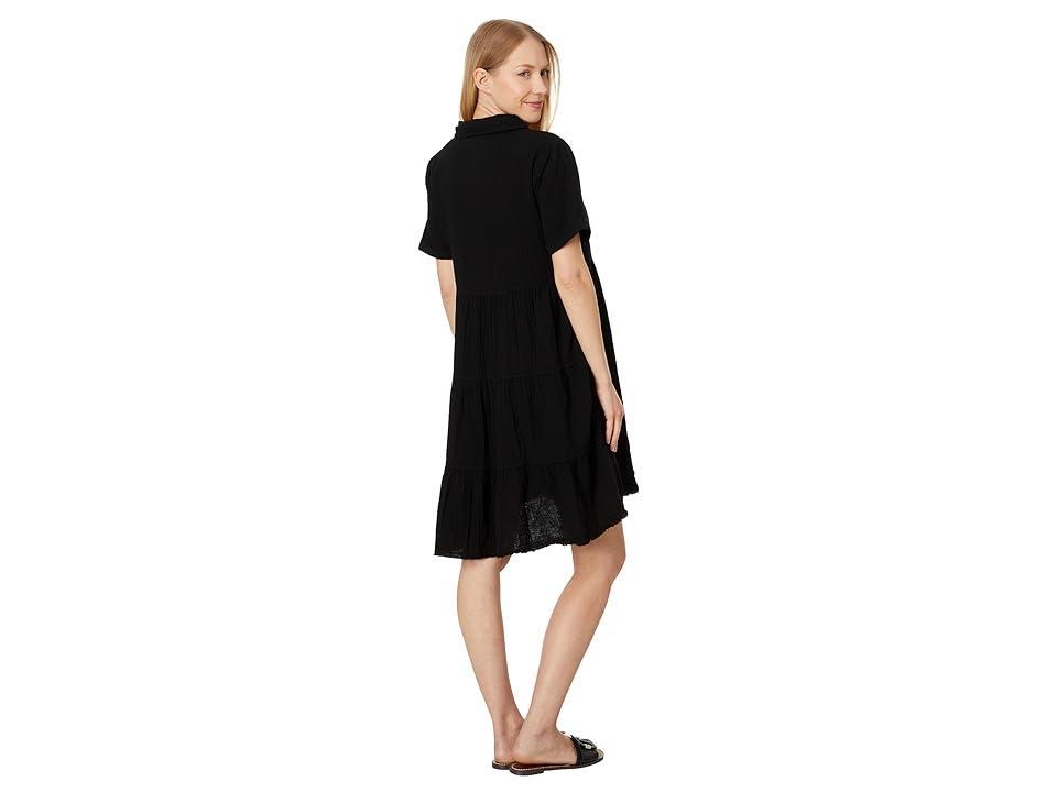 Mod-o-doc Roll-Up Sleeve Tiered Back Dress Women's Dress Product Image