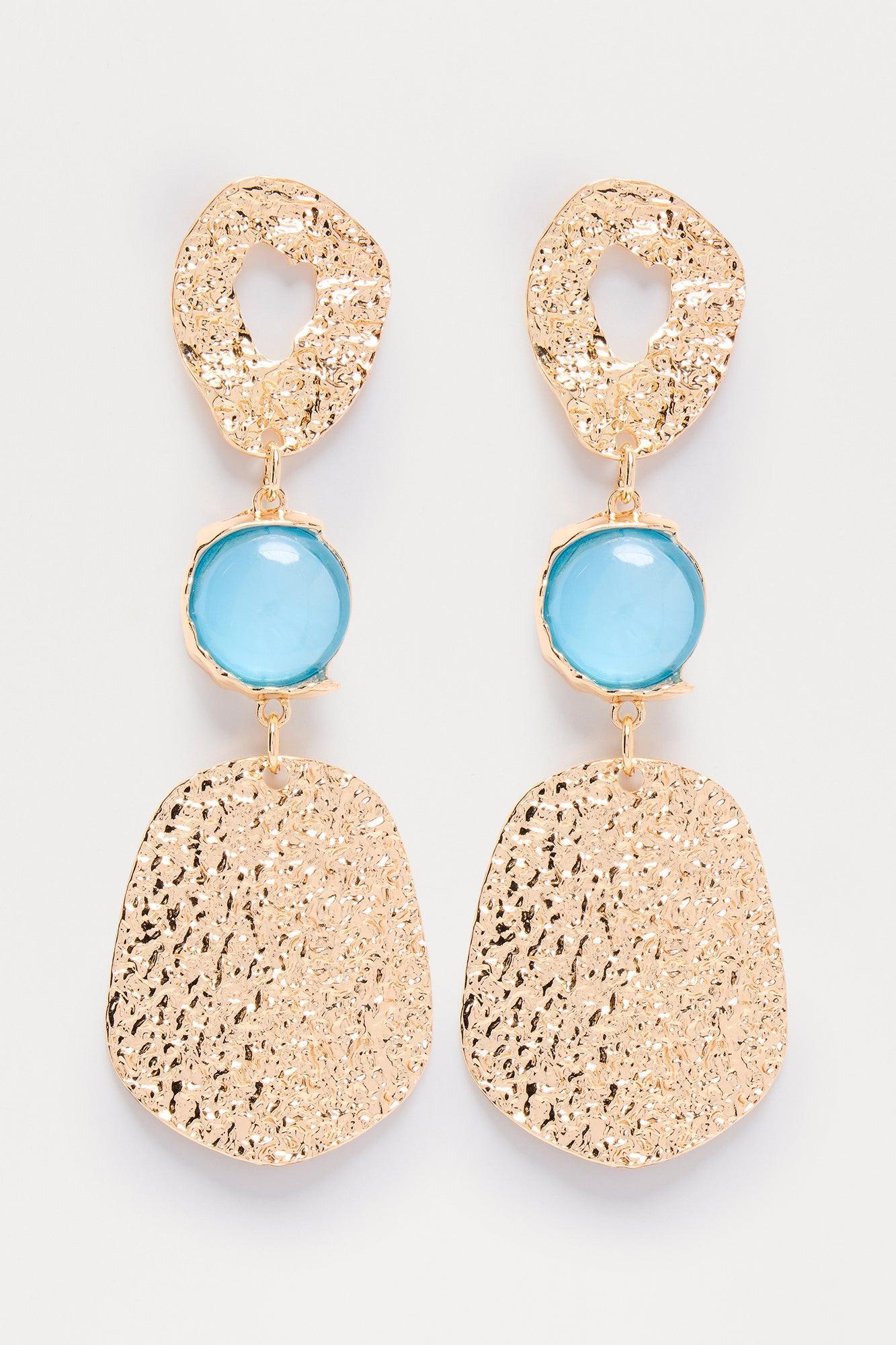 Make Me Water Statement Drop Earrings - Blue/combo Product Image