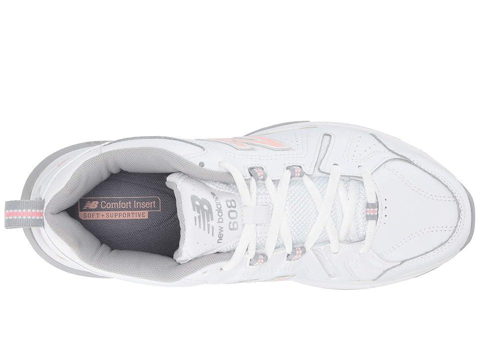 New Balance® 608 v5 Women's Shoes, Size: 6.5, White Pink Product Image