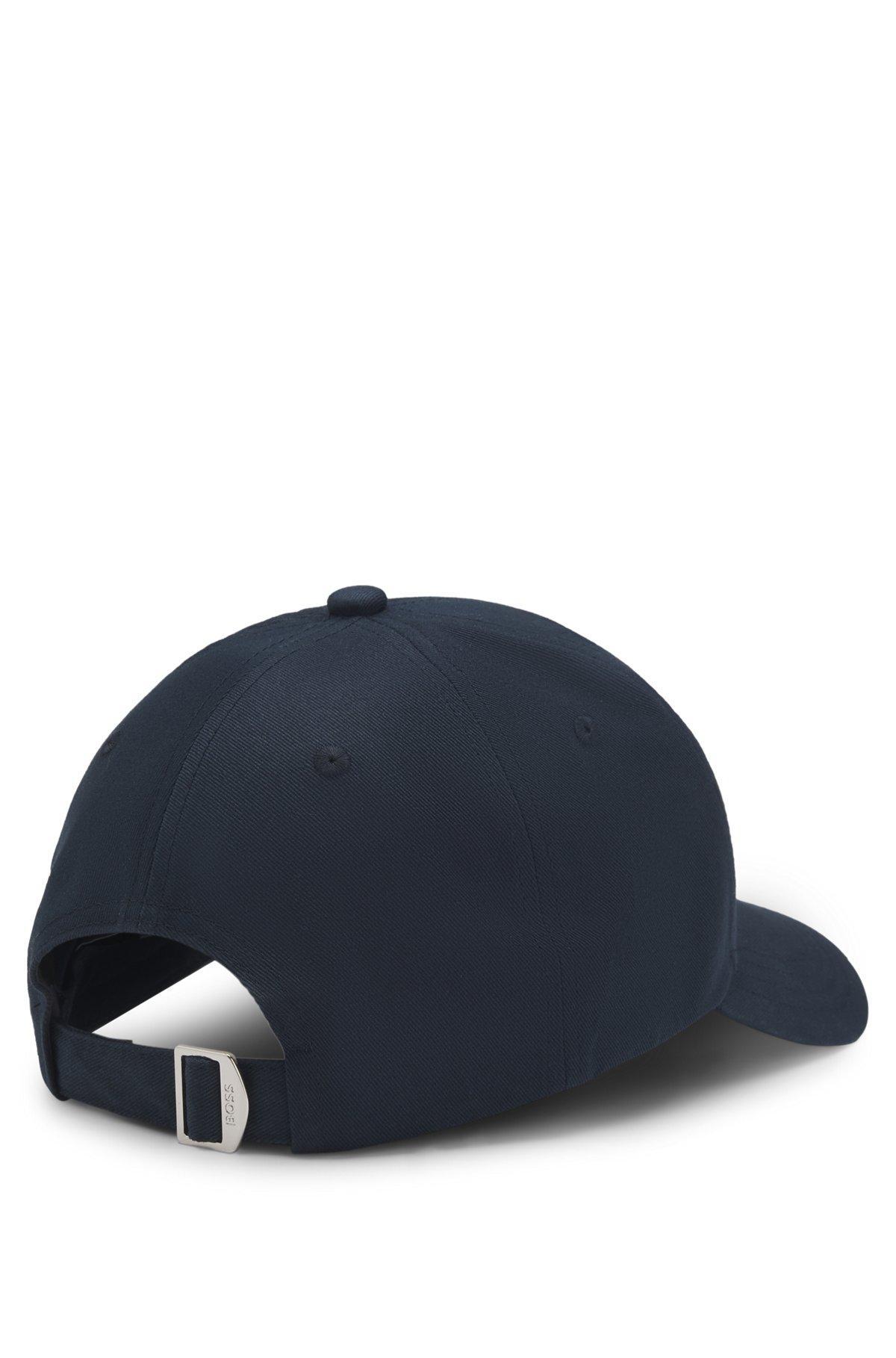 BOSS - Baseball cap in cotton twill with embroidered logo - Dark Blue Product Image