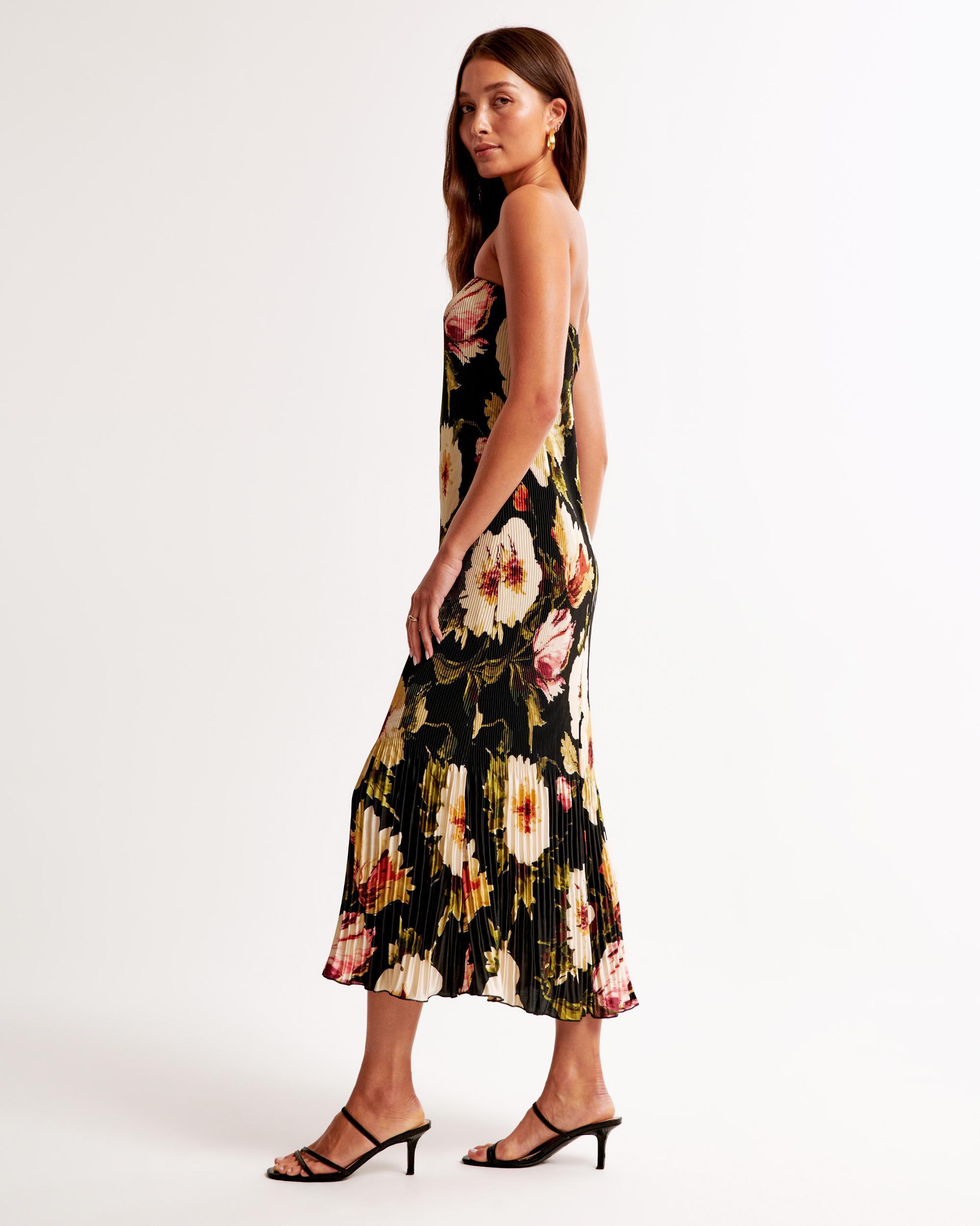 The A&F Giselle Pleat Release Midi Dress Product Image