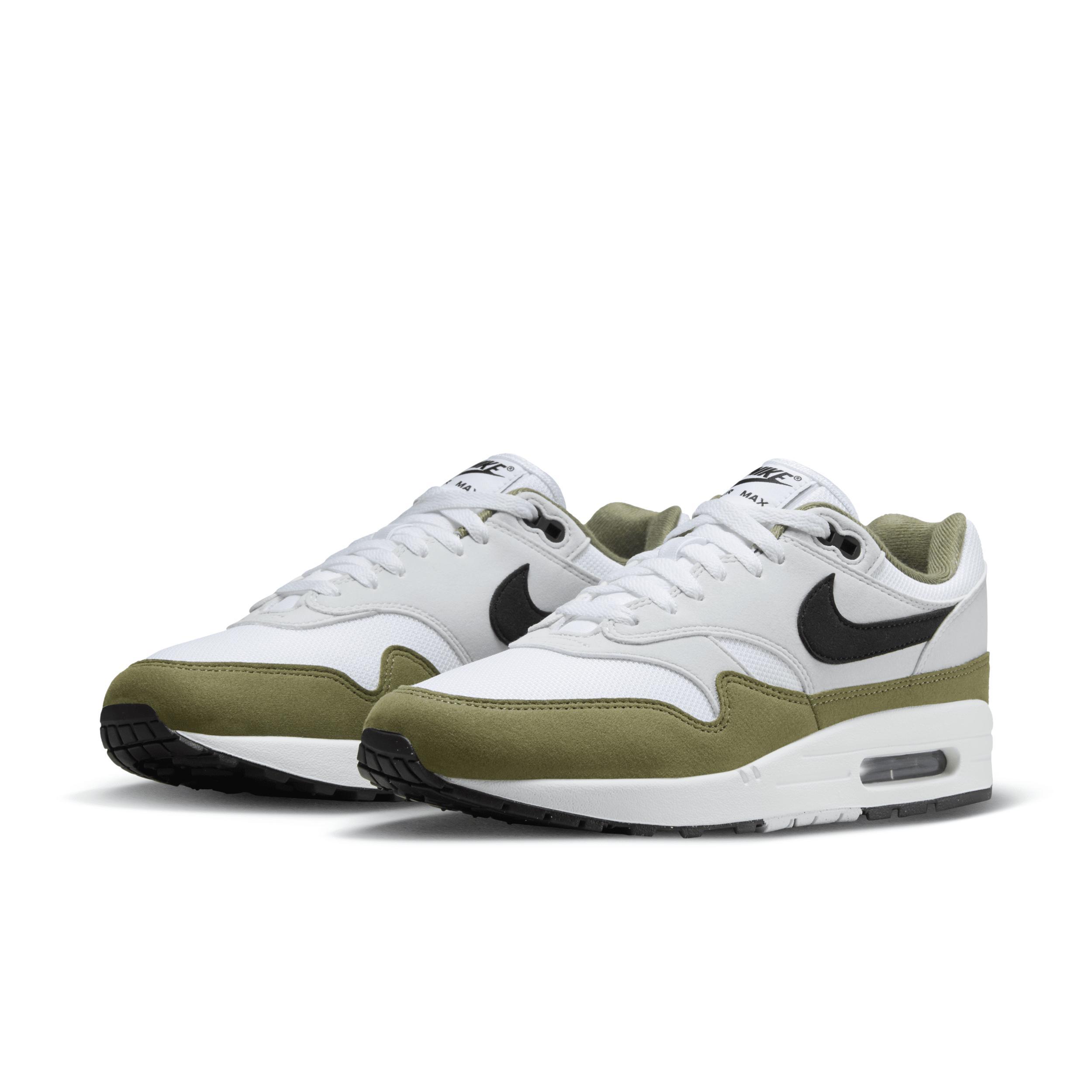 Nike Mens Air Max 1 - Running Shoes White/Black/Grey Product Image