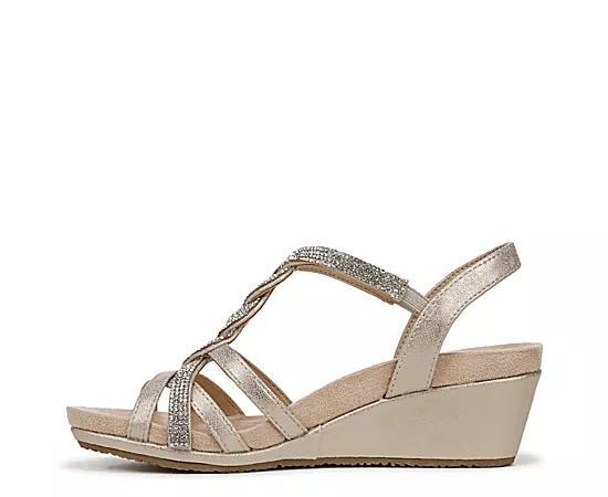 LifeStride Miami Women's Strappy Wedges, Size: 7.5, Gold Product Image