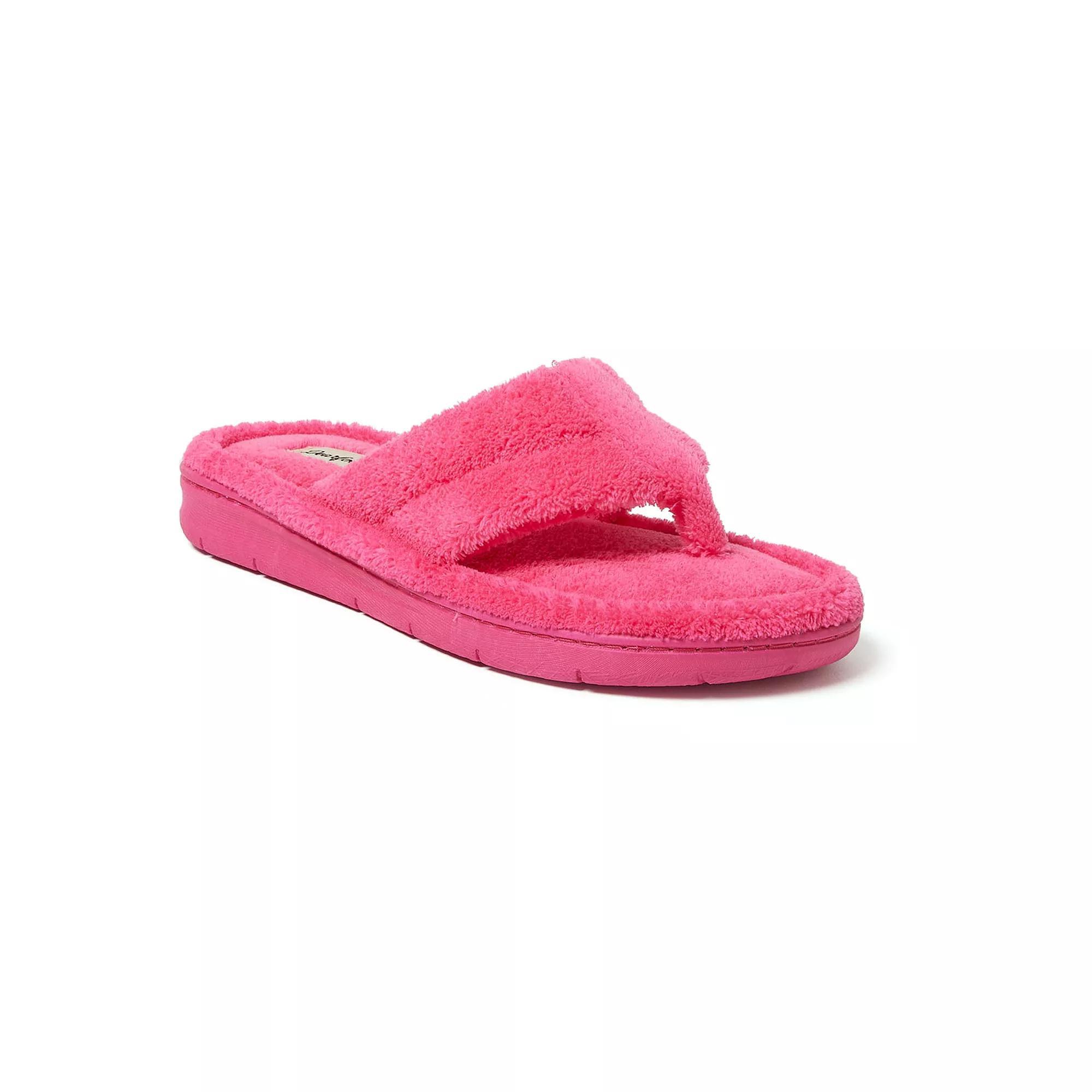 Women's Dearfoams Wrenley Terry Thong Slippers, Size: Large, Paradise Pink Product Image