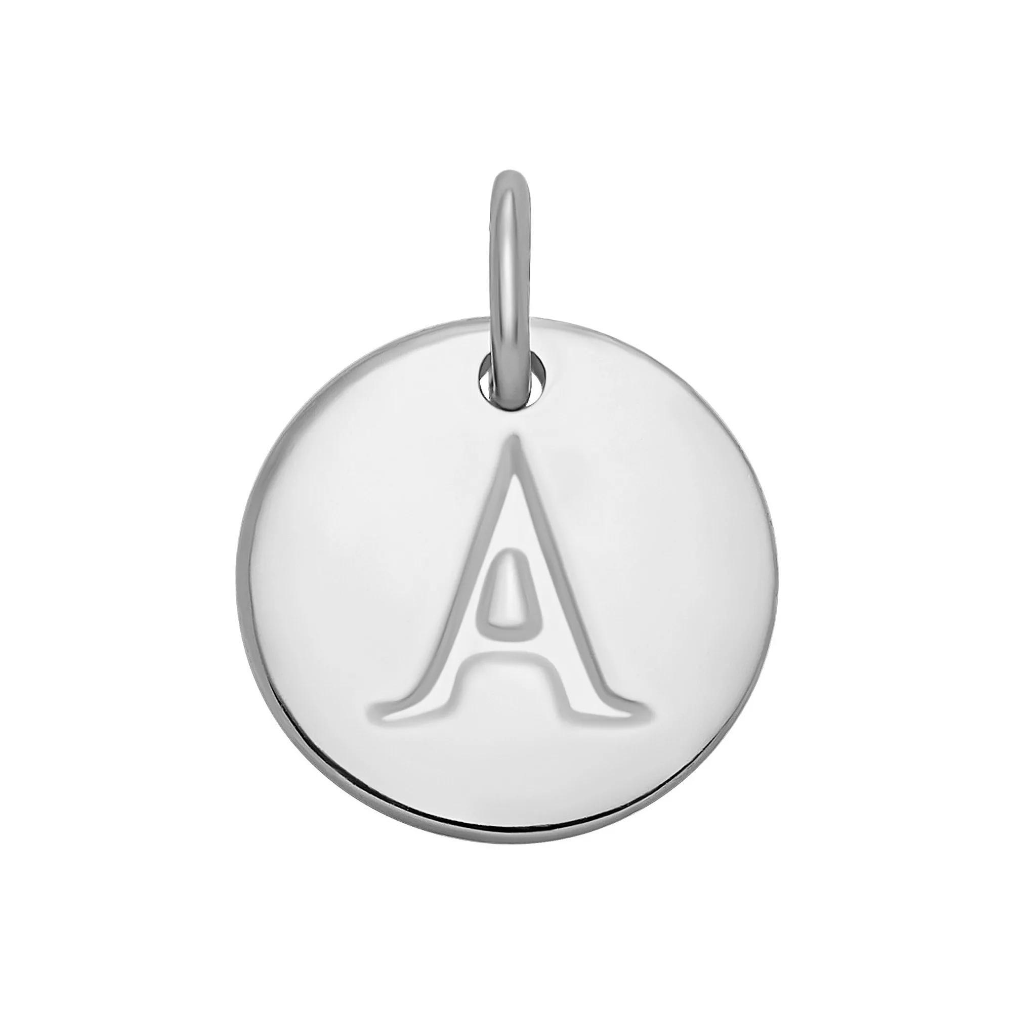 PRIMROSE Sterling Silver Letter Disc Charm, Women's, Sterling Silver N Product Image