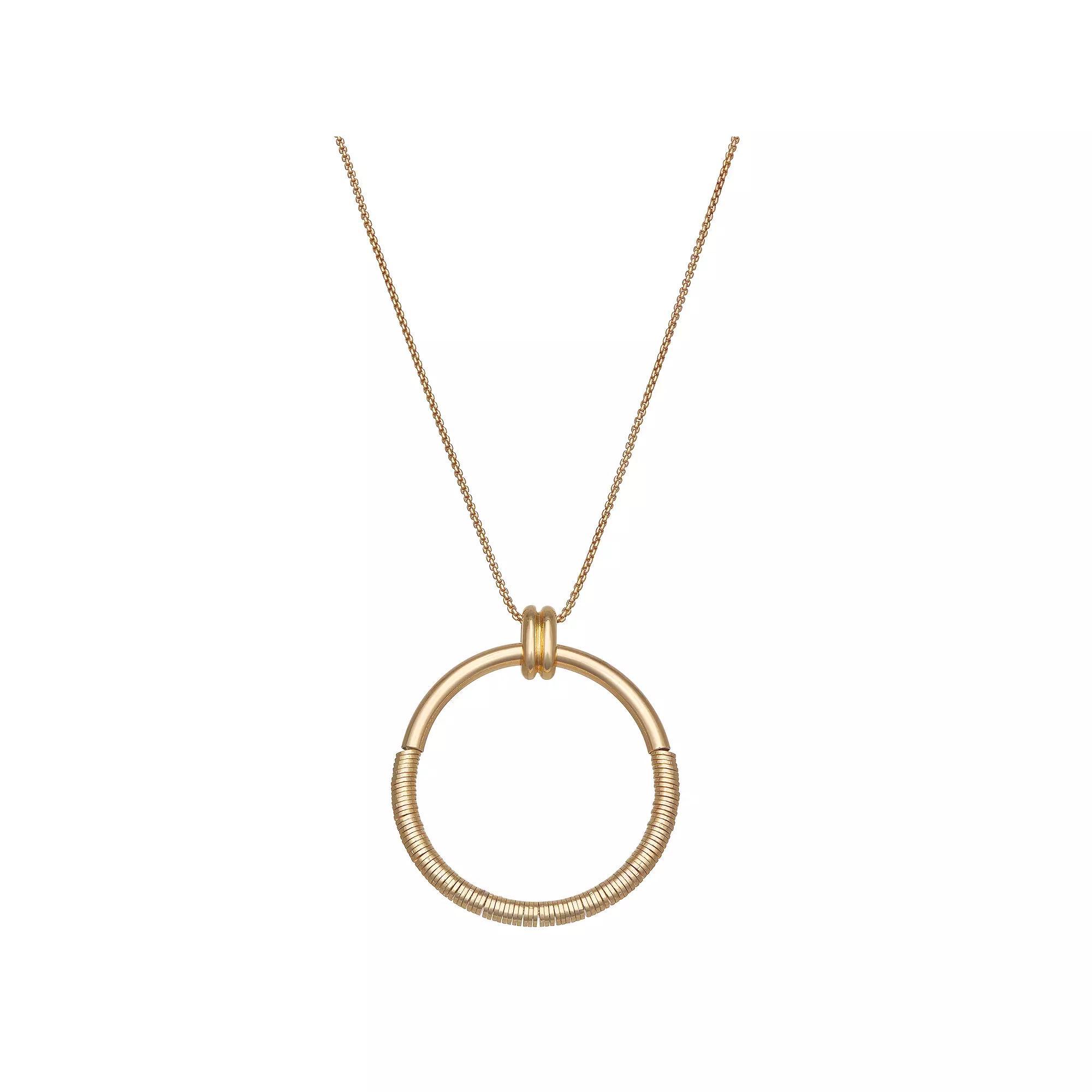 Nine West 34 in. Ring Pendant Necklace, Women's, Gold Tone Product Image