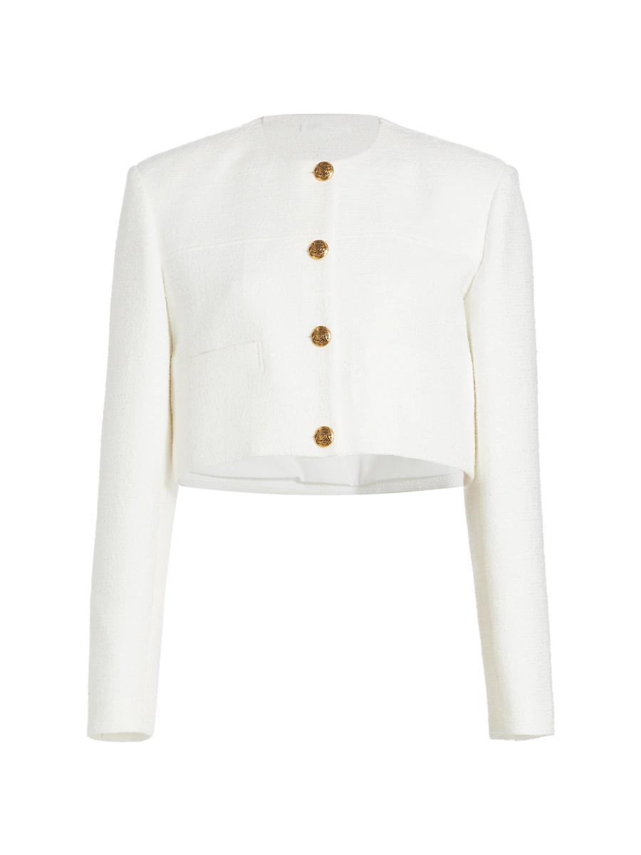 Womens Pia Cotton-Blend Tweed Crop Jacket Product Image