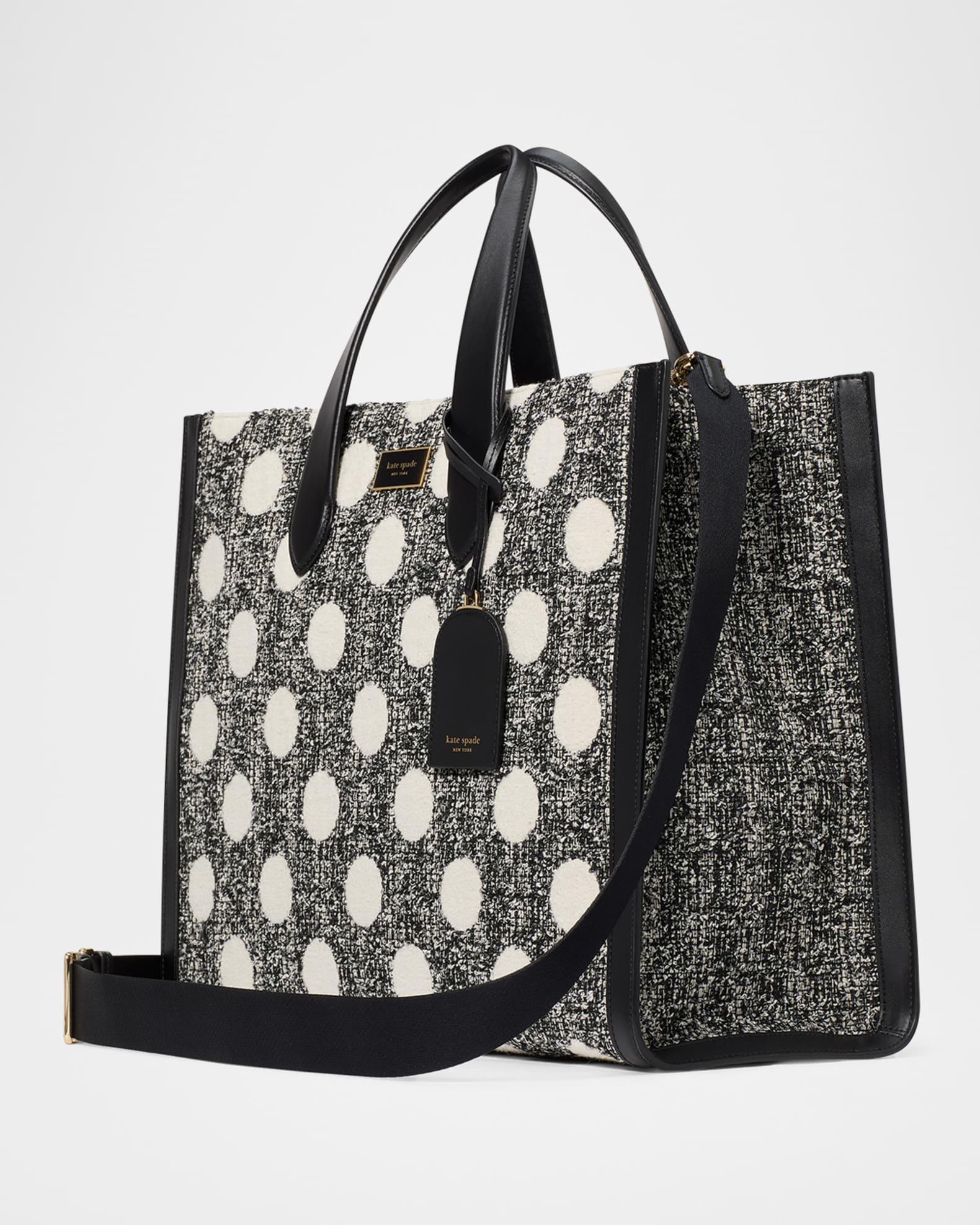 manhattan large polk dot tweed tote bag Product Image