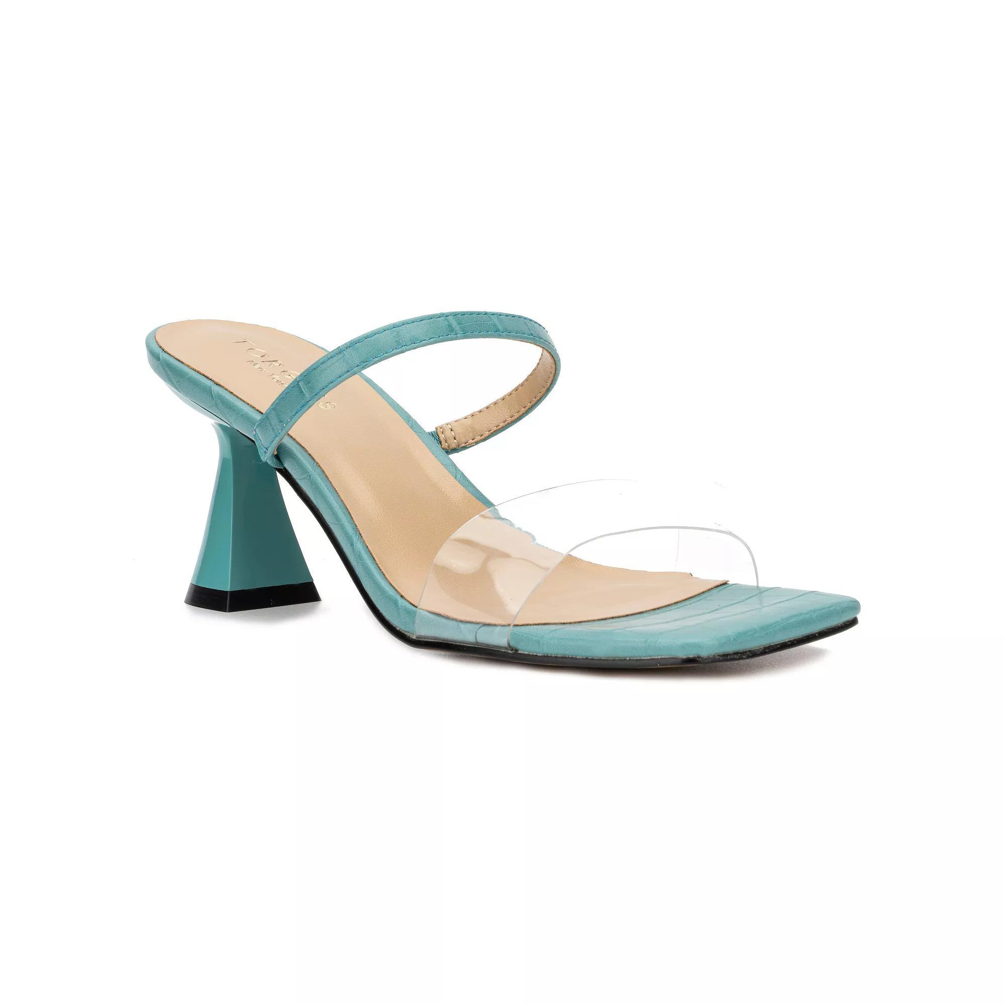Torgeis Papilo Womens Heeled Dress Sandals Blue Product Image