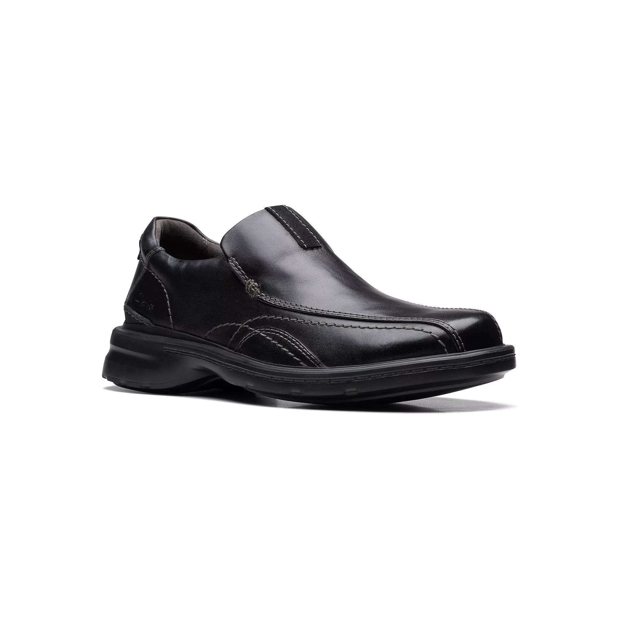 Clarks® Gessler Step Men's Leather Loafers, Size: 7 Wide, Black Product Image