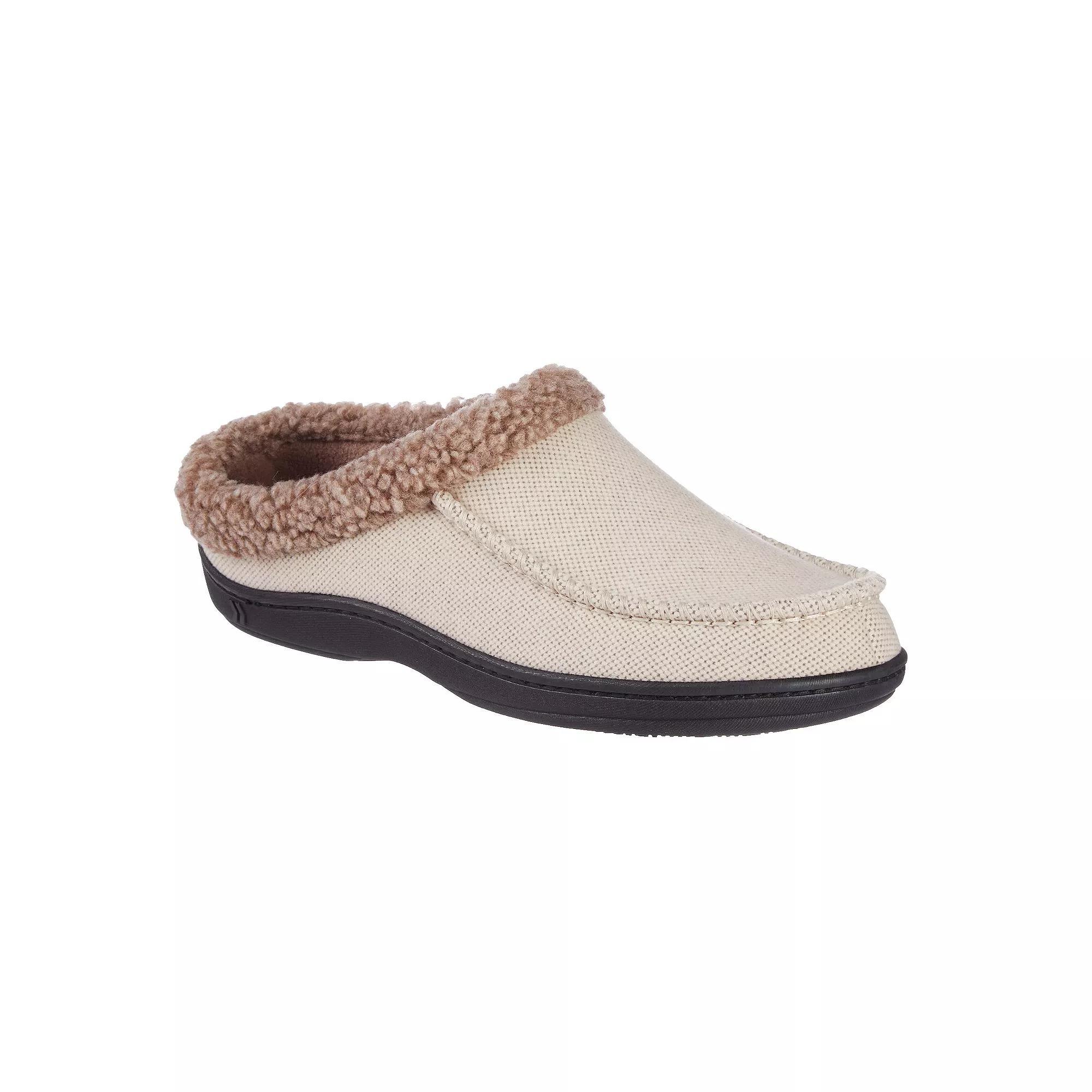 Men's isotoner Lewis Recycled Fleece Lining Memory Foam Clog Slippers, Size: Medium, Grey Product Image