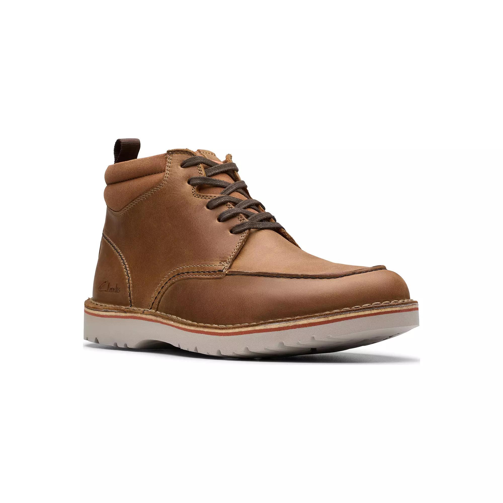 Clarks® Eastridge Peak Men's Leather Boots, Size: 8, Light Brown Product Image
