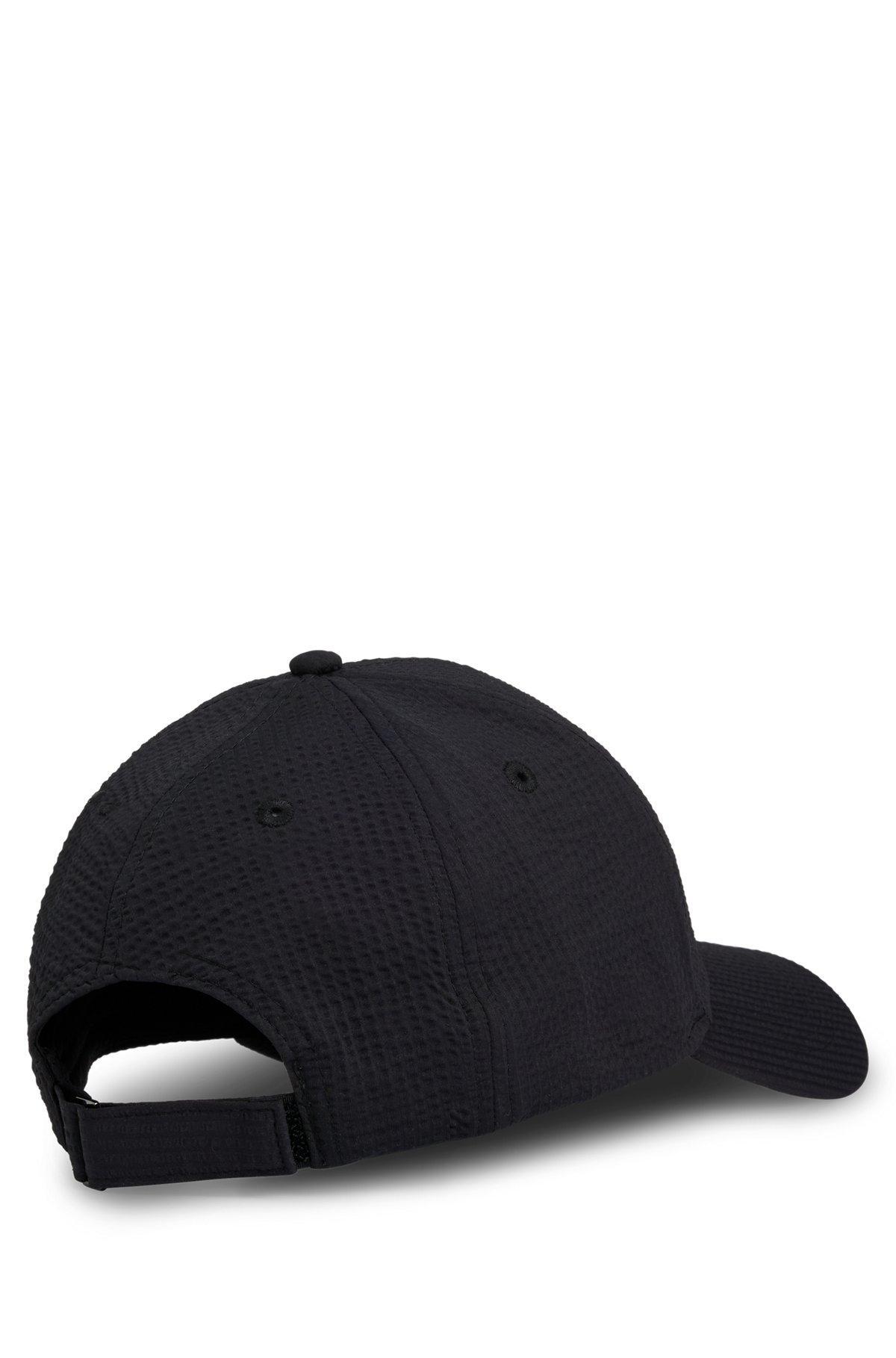 BOSS - Seersucker cap with logo patch - Black Product Image