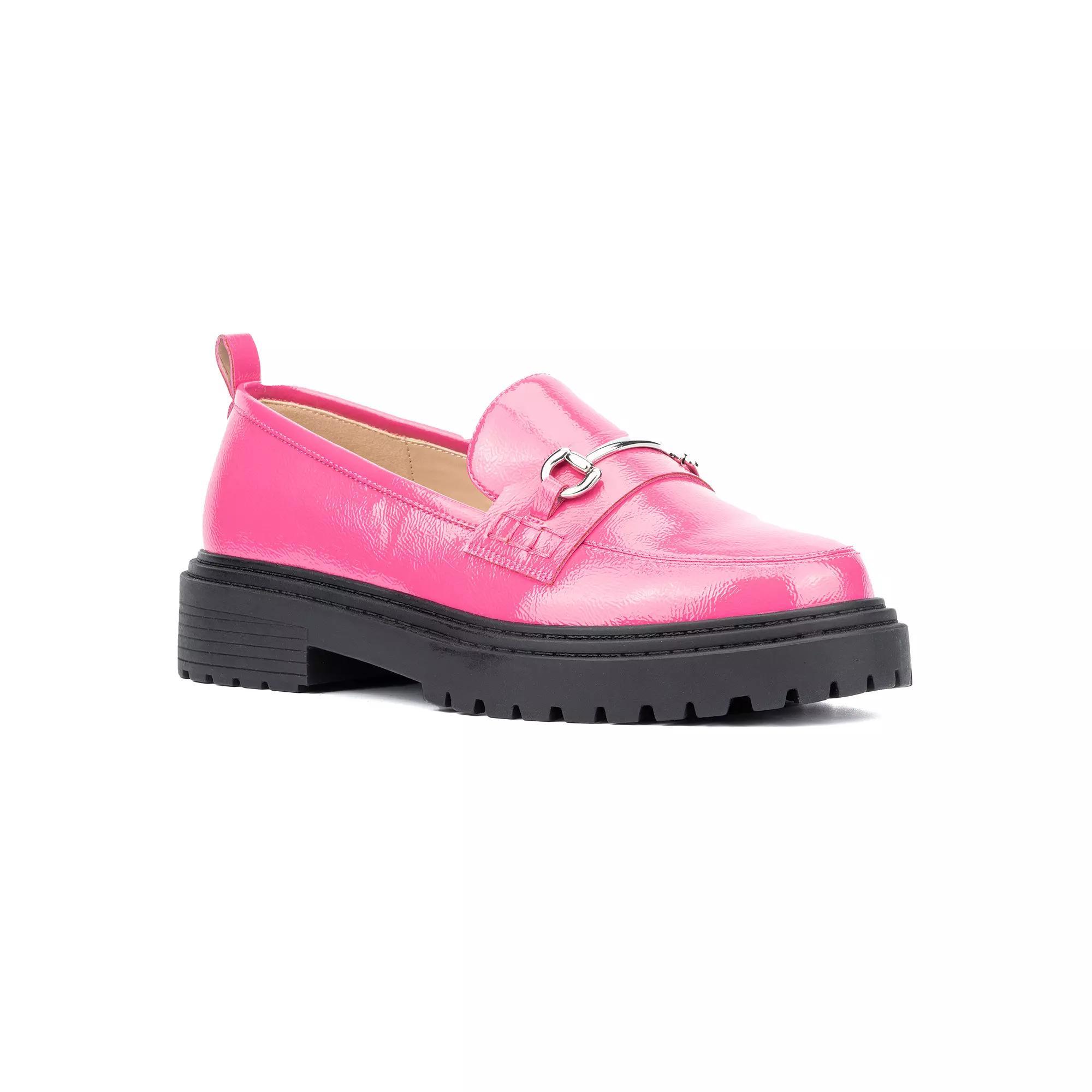 Fashion to Figure Indigo Women's Wide Width Loafers, Size: 8 Wide, Pink Patent Product Image