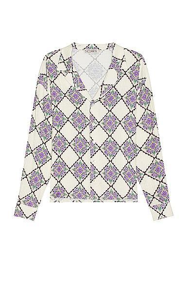 Henry Resort Collar Printed Long Sleeve Shirt Product Image