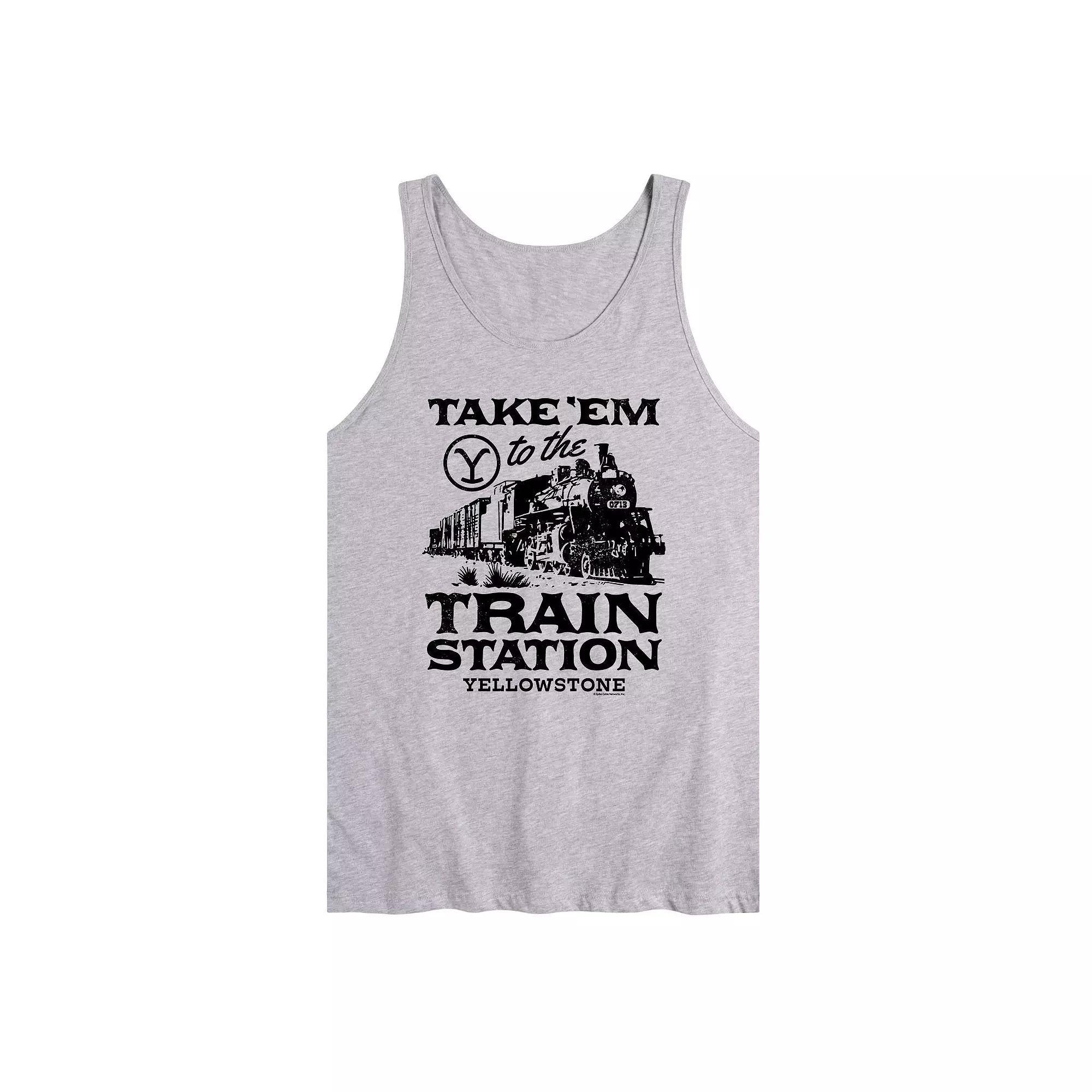 Mens Yellowstone Train Station Tank Top Product Image