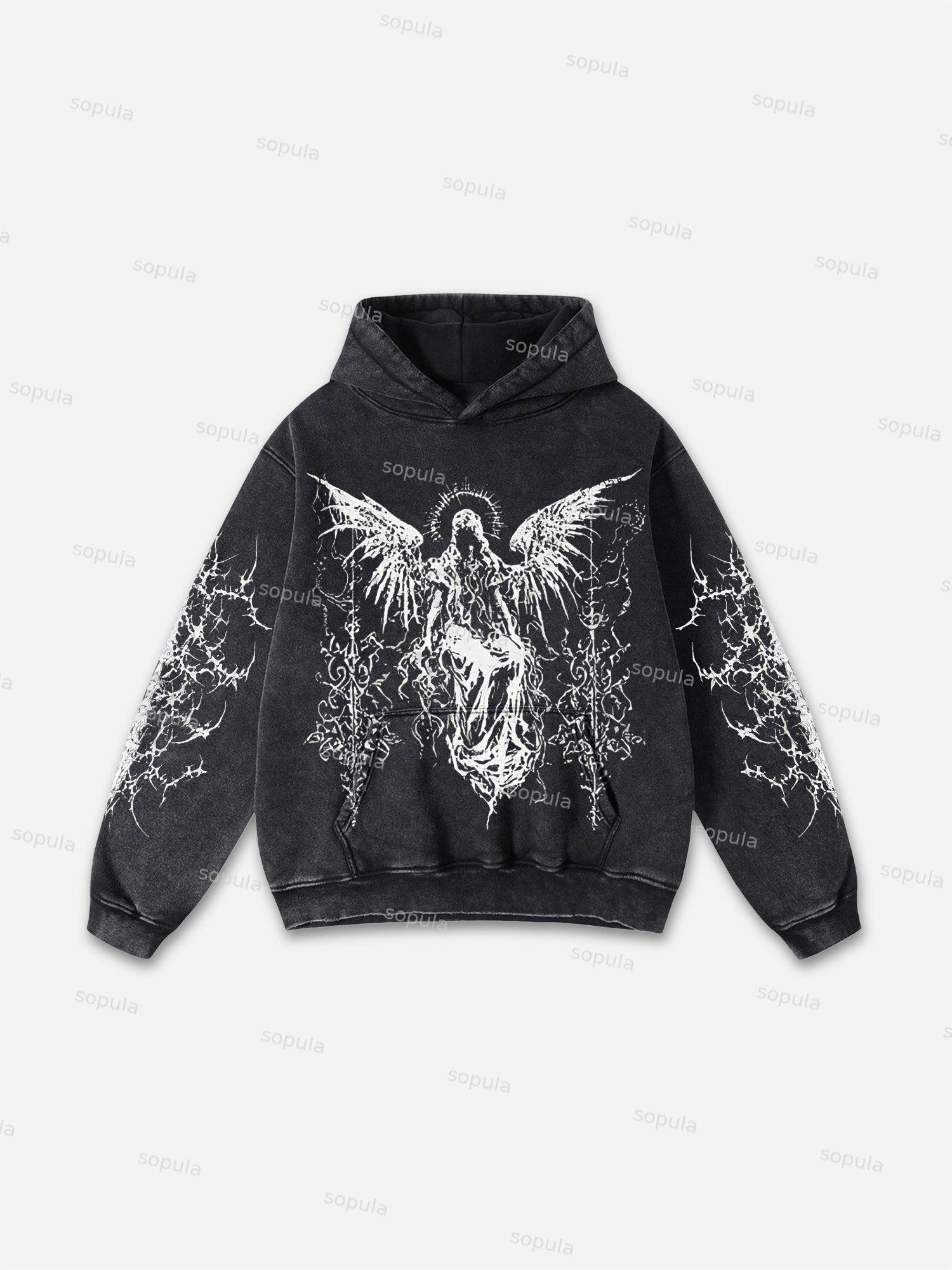Sopula Child Of God Print Acid Washed Hoodie Product Image