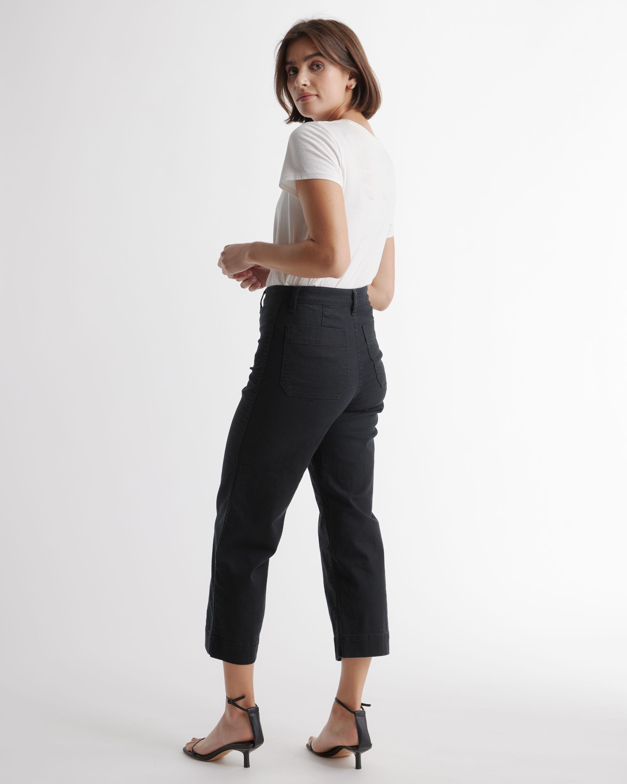 Quince | Women's Cropped Wide-Leg Chino Pants Stretch Cotton Twill Product Image