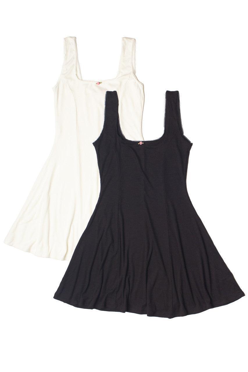 Ribbed Rose Bud Skater Dress Product Image