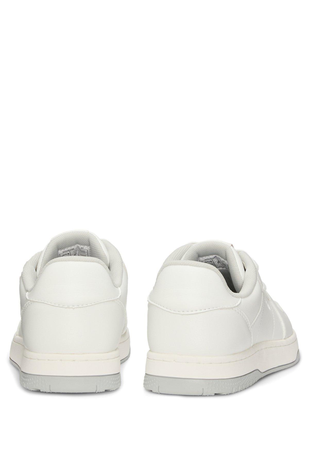 All-white trainers with faux-leather uppers Product Image