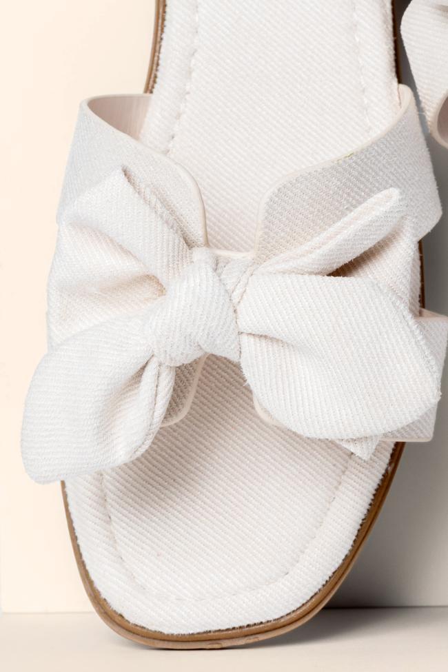 Reagan Ivory Bow Sandals FINAL SALE Product Image