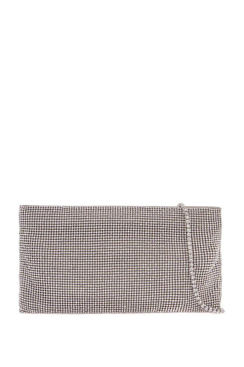 BENEDETTA BRUZZICHES La Petite Evening Bag In Crystal On Silver With Shoulder Strap Product Image