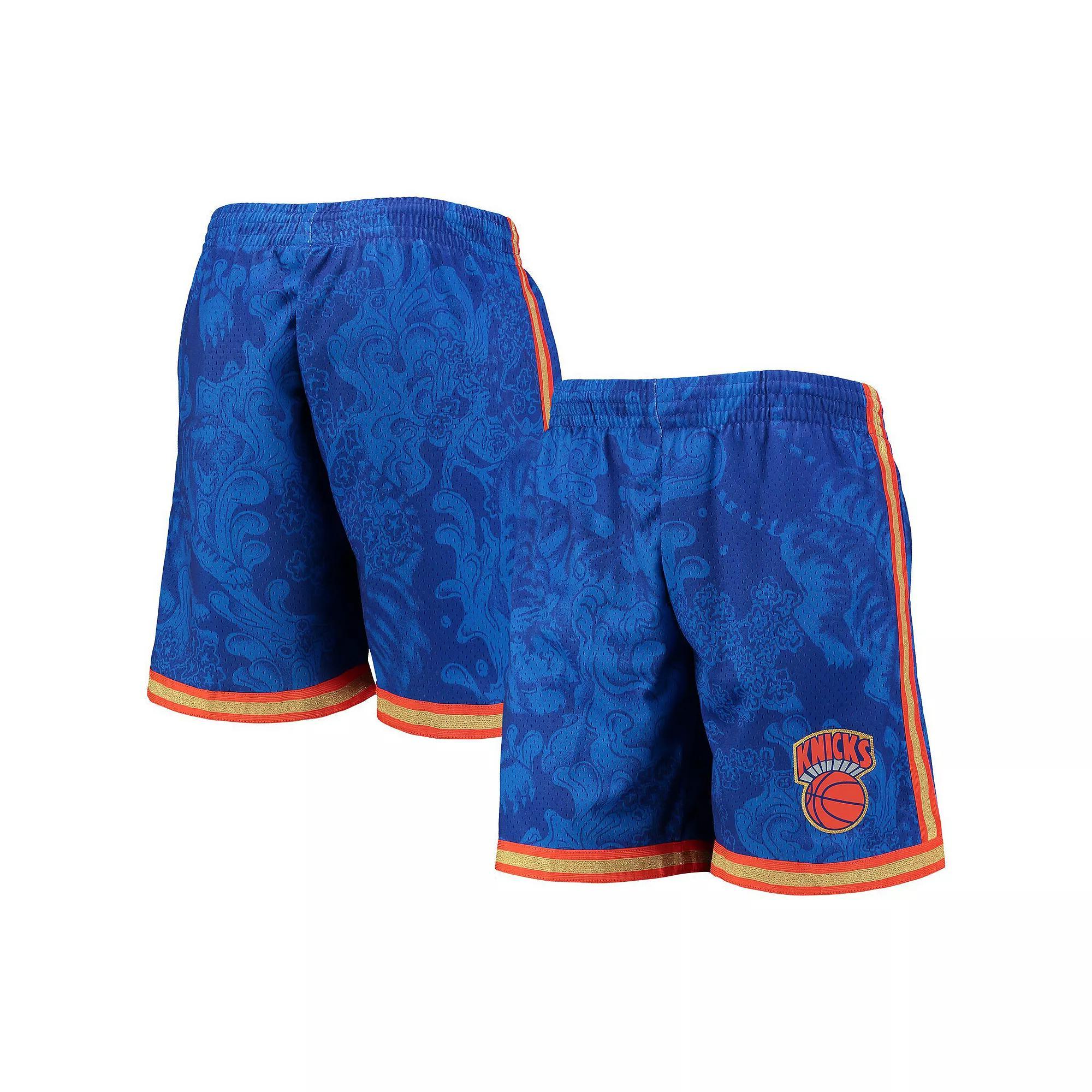 Men's Mitchell & Ness Blue New York Knicks Hardwood Classics Lunar New Year Swingman Shorts, Size: Large Product Image