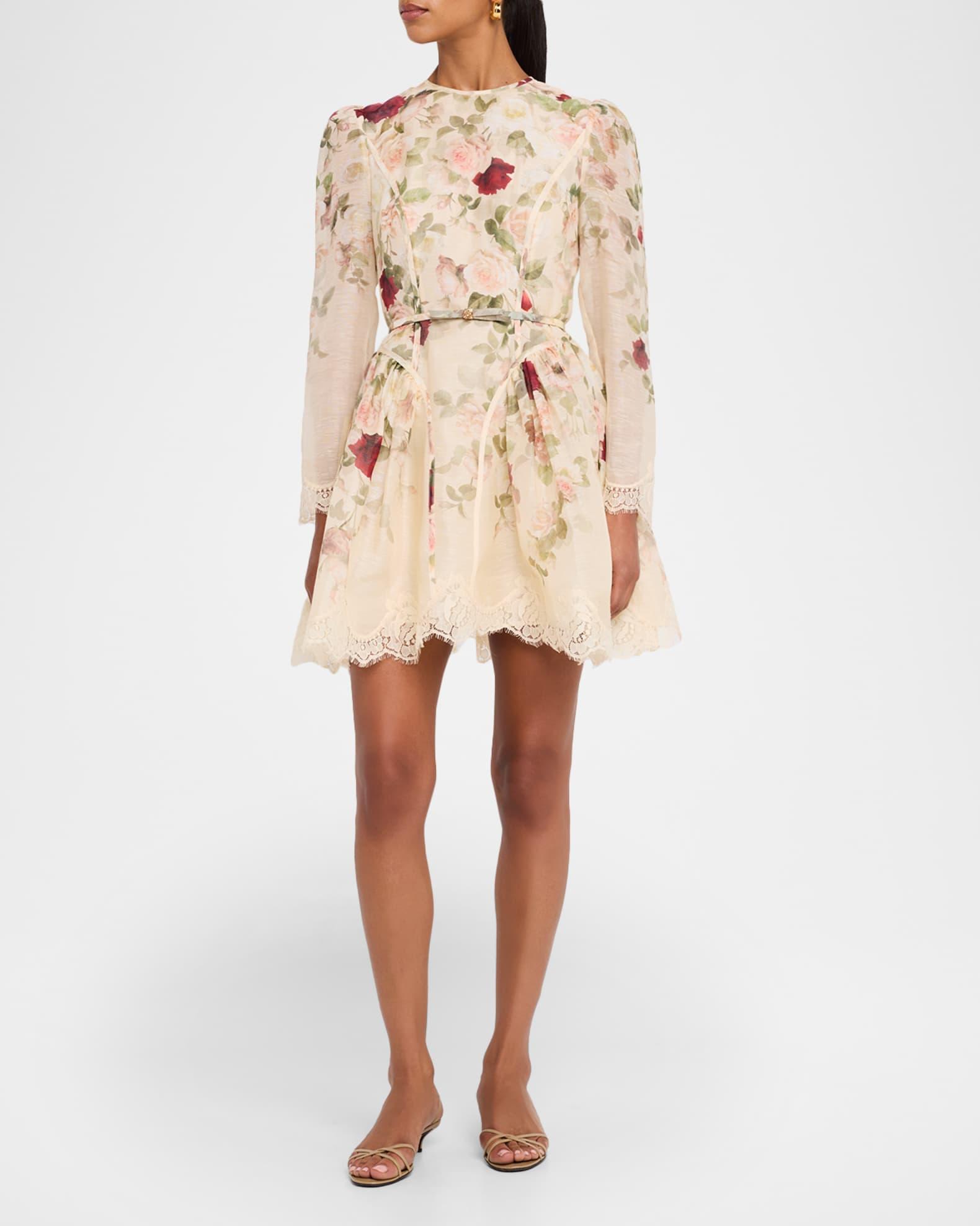 Floral Lace Paneled Mini Dress Product Image