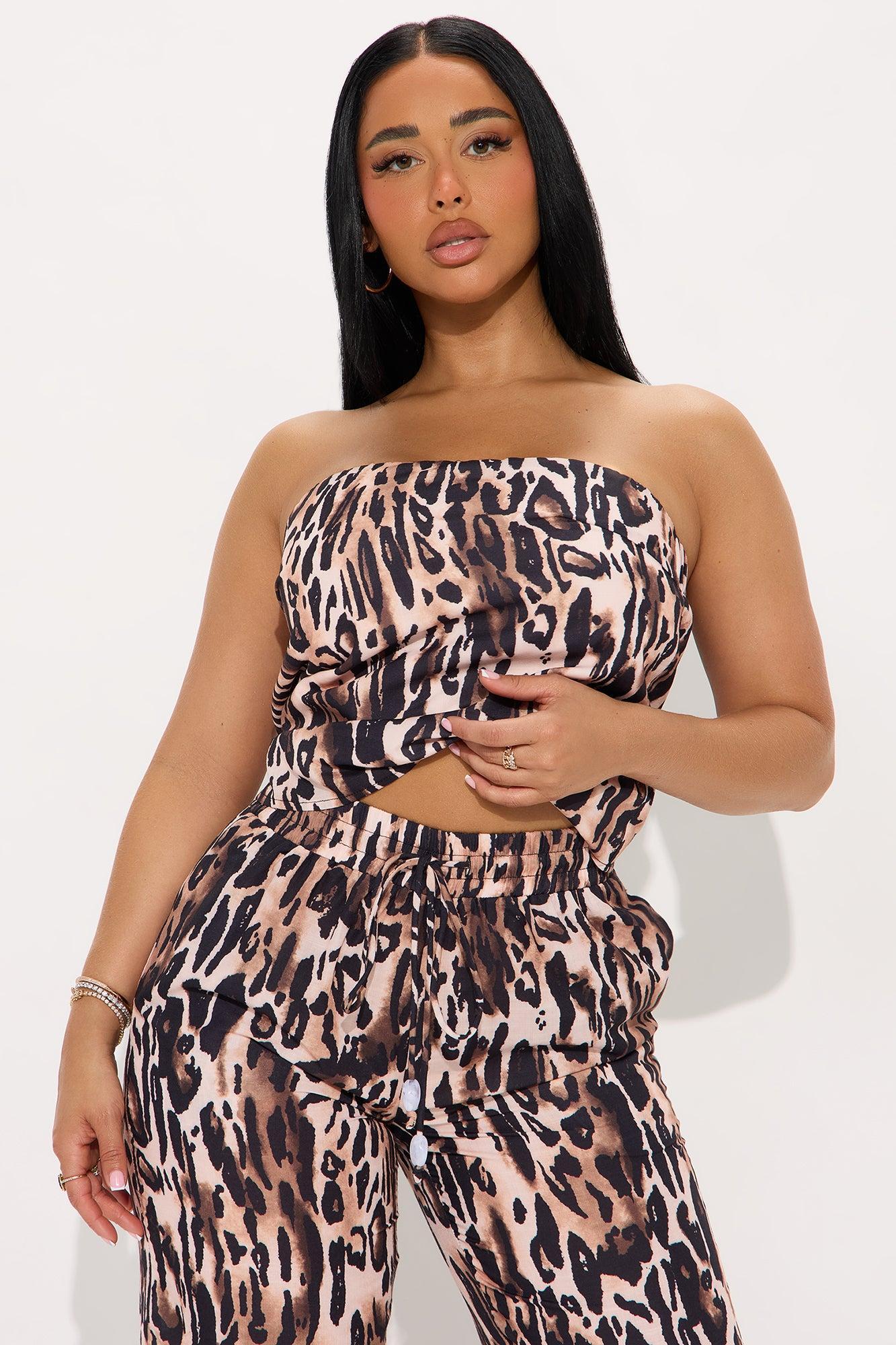 Fierce Instinct Leopard Pant Set - Brown Combo Product Image