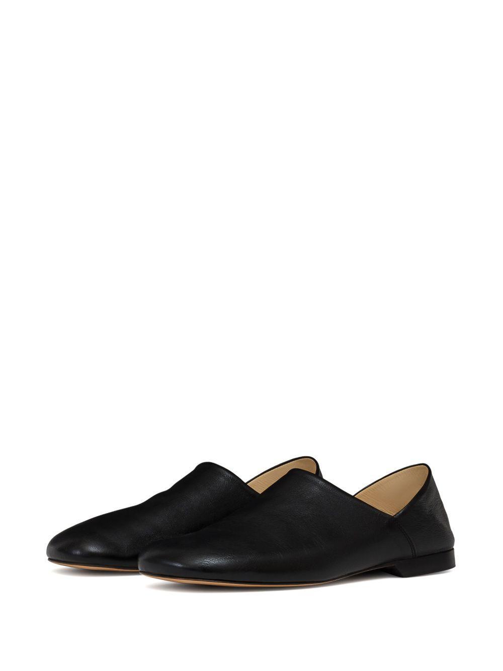 folding-heel leather slippers Product Image