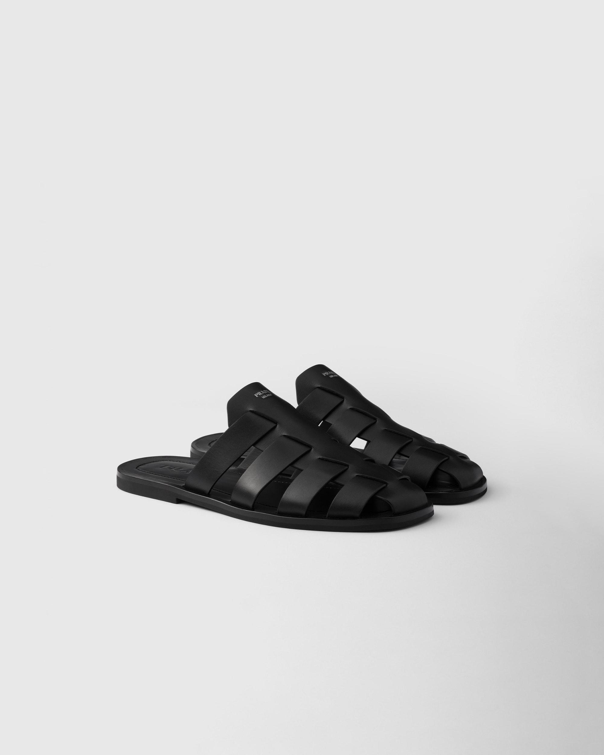 Leather fisherman mules Product Image