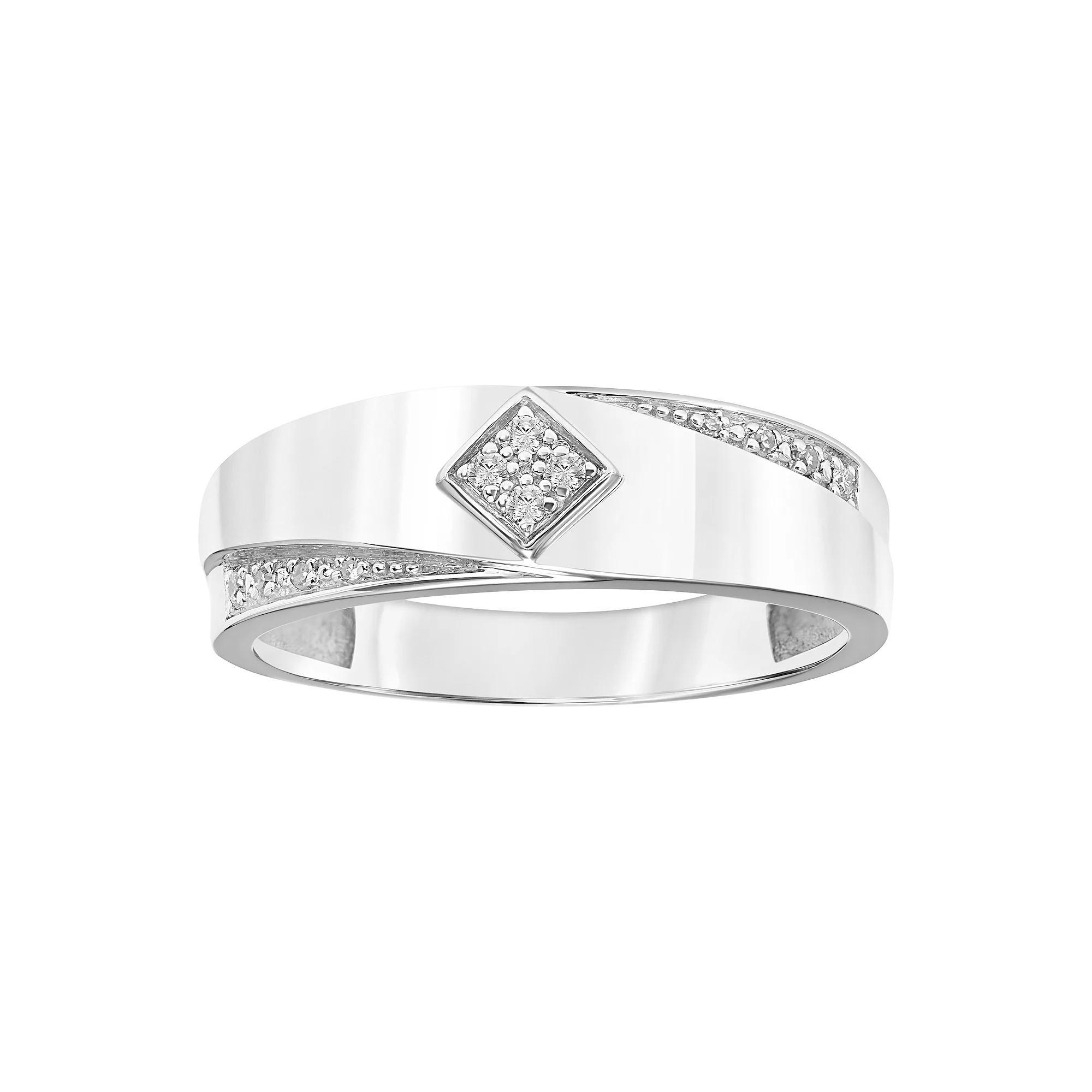 Men's AXL Sterling Silver 1/10 Carat T.W. Diamond Band Product Image