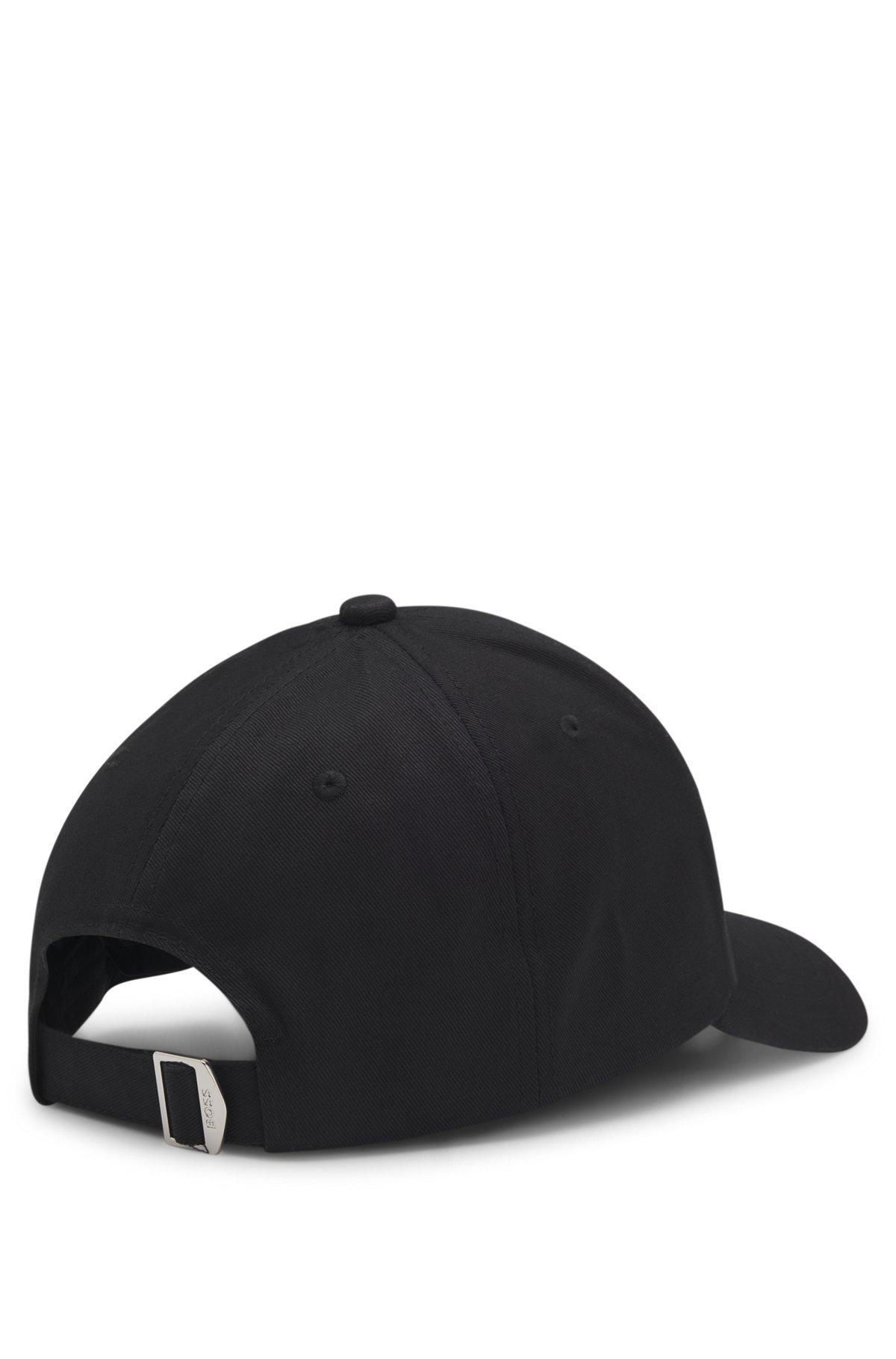 BOSS - Baseball cap in cotton twill with embroidered logo - Black Product Image