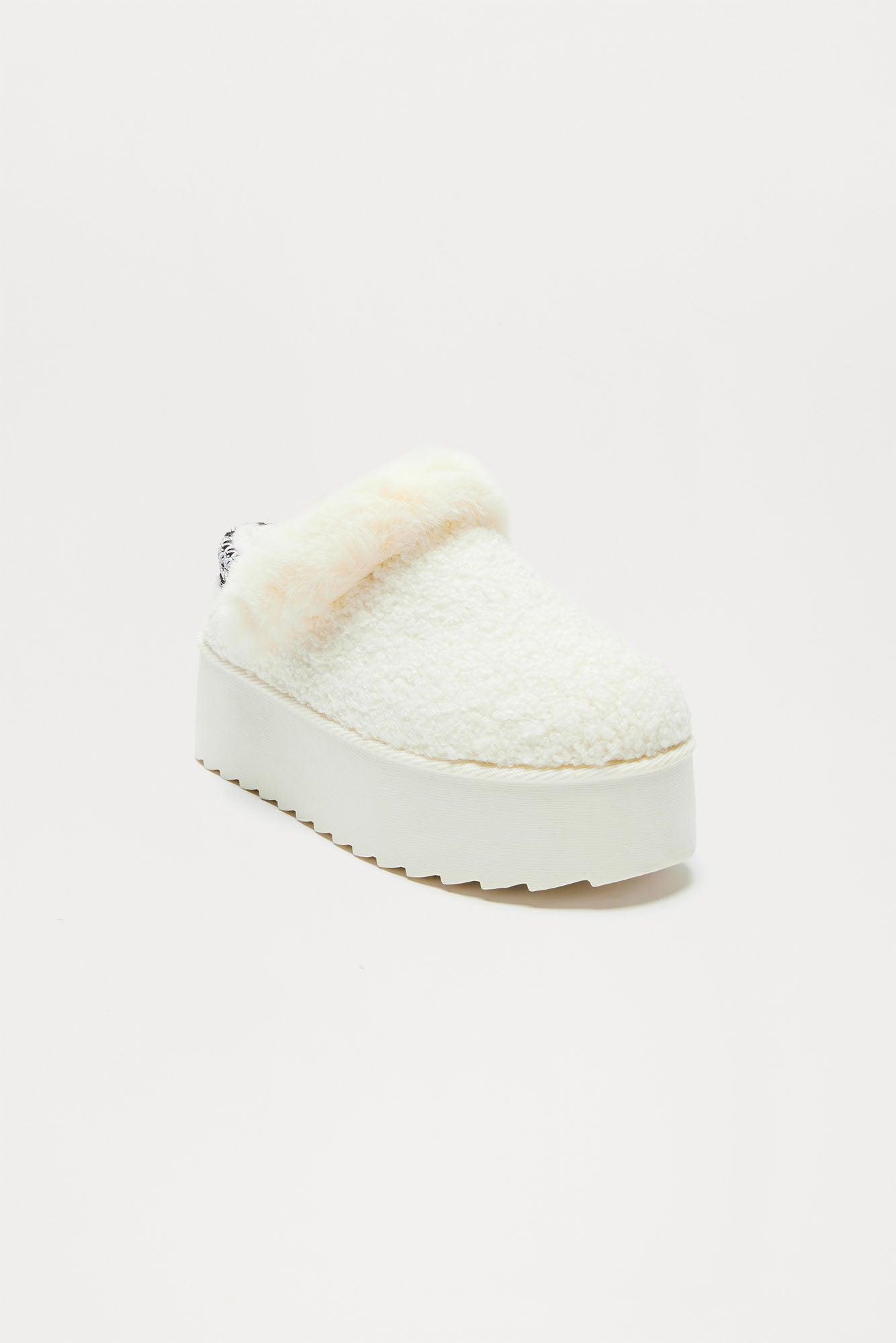 So Tuned In Platform Slippers - Cream Product Image