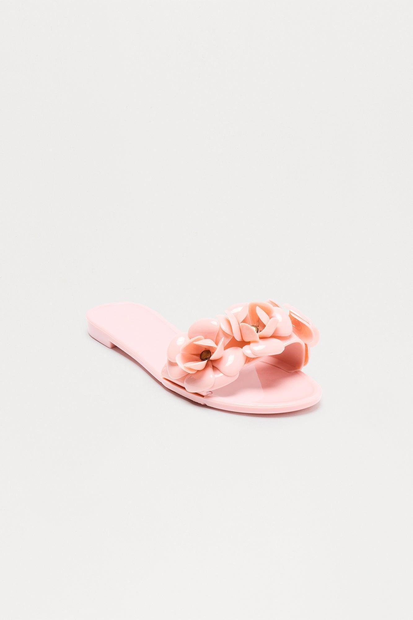 Bryna Flower Slip On Sandals - Pink Product Image