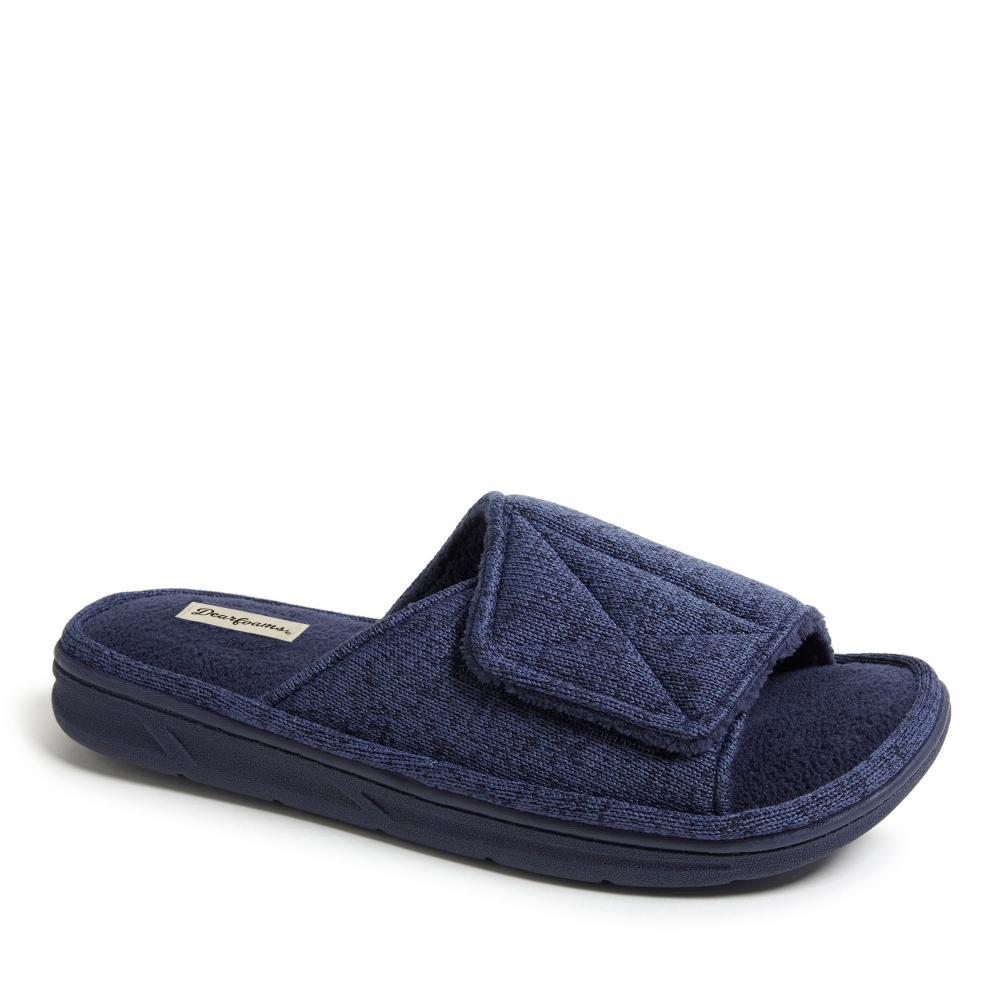 Dearfoams Chase Marled Knit Mens Adjustable Slide Slippers Product Image