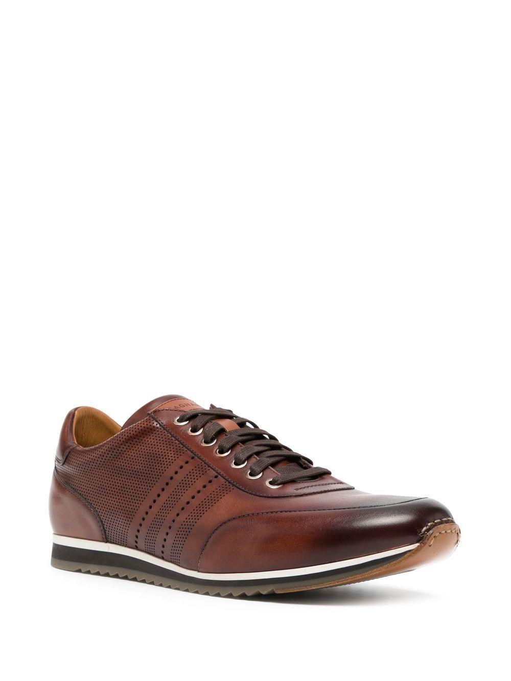 leather lace-up sneakers Product Image