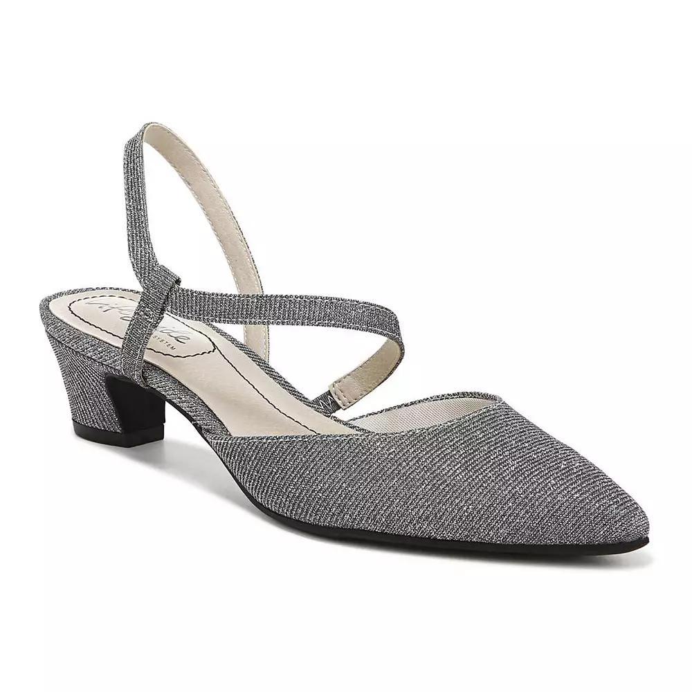 LifeStride Minimalist Women's Slingback Pumps, Size: 9.5, Silver Shimmer Product Image
